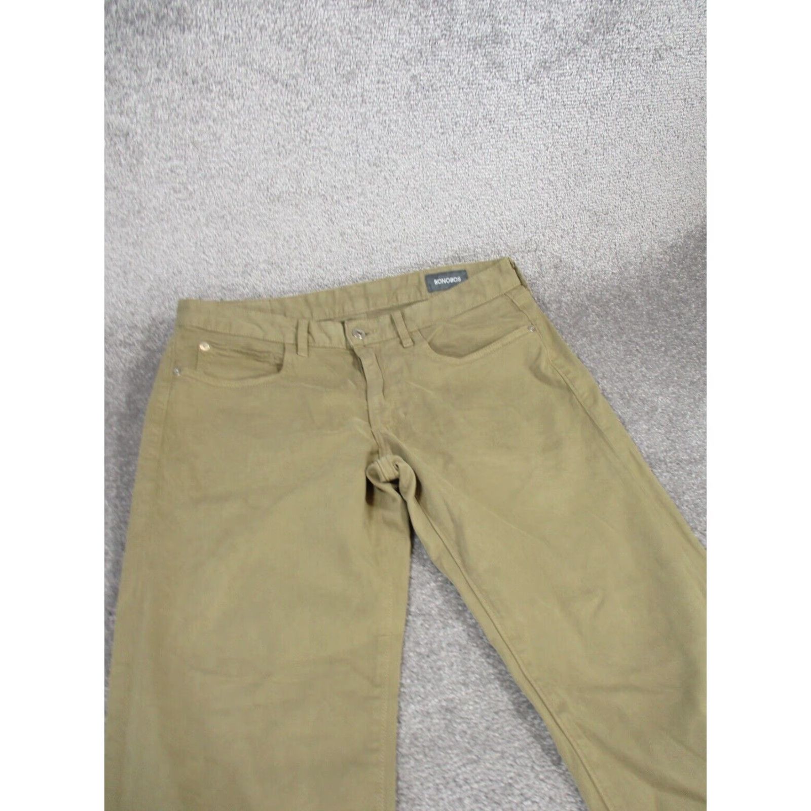 Bonobos Bonobos Mens Chinos 32 Beige Slim Fit Knit Cotton Flat Front 30 Inseam Pants 32x30 Regular Men's Pants Size US 32 / EU 48 - 2 Thumbnail