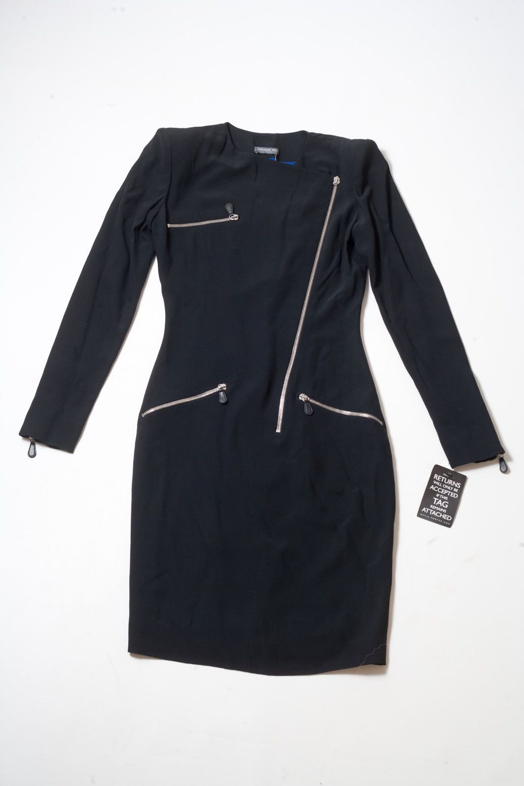Alexander McQueen ALEXANDER MCQUEEN Multi Zip Long Sleeve Dress Size XS / US 0-2 / IT 36-38 - 1 Thumbnail