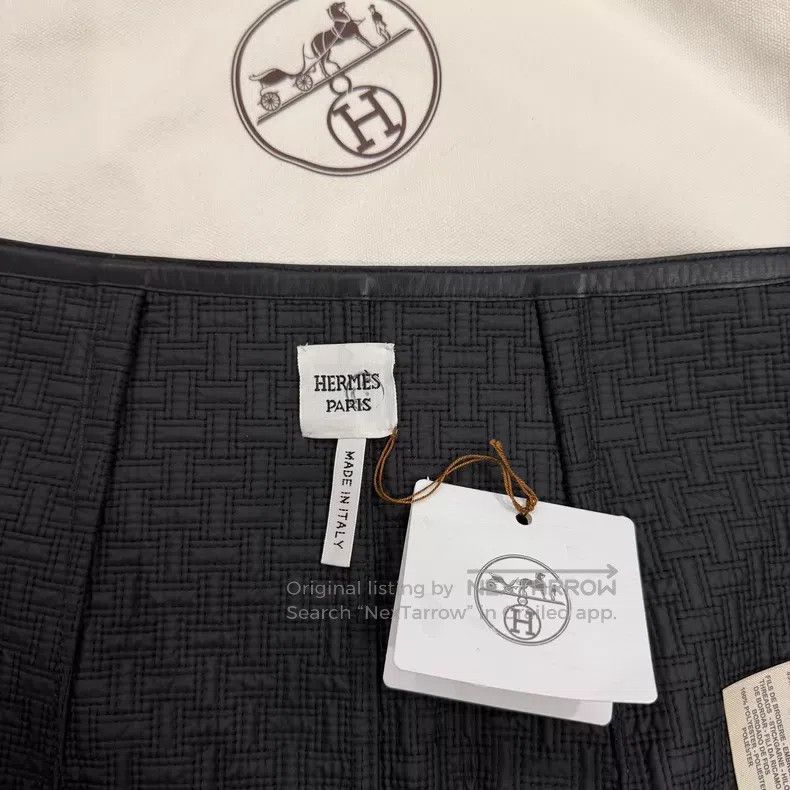 Hermes Hermes Black All Print Sheepskin Skirt Size 24" / US 00 / IT 34 - 5 Thumbnail