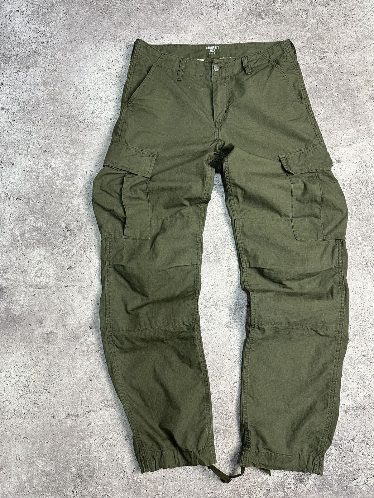 Carhartt × Vintage Vintage Carhartt Cargo Distressed Pants Faded Green Y2K Size US 30 / EU 46 - 4 Thumbnail