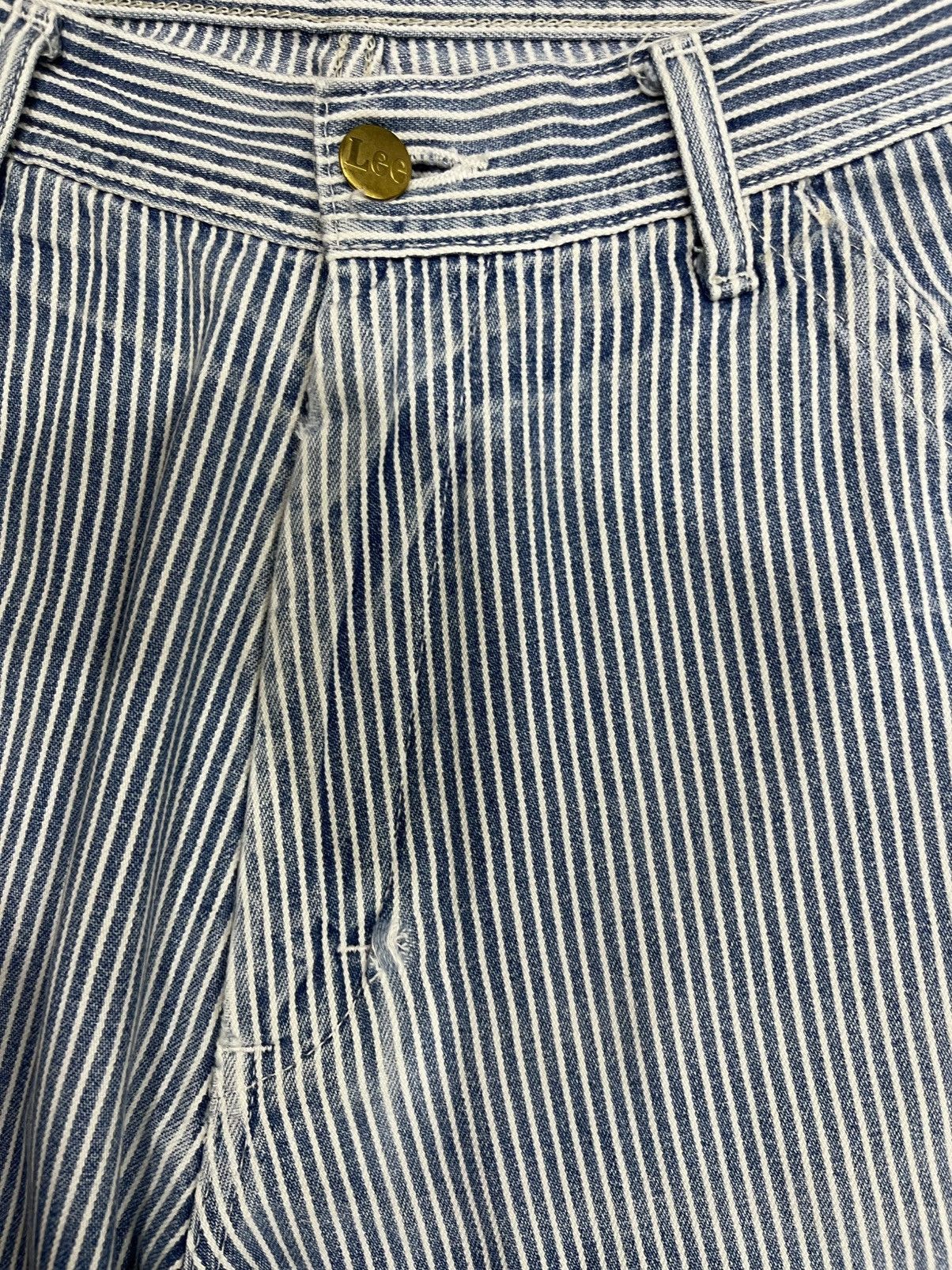 Lee Lee Hickory Stripe Carpenter Pants Union Made Sanforized Size 28" / US 6 / IT 42 - 4 Thumbnail