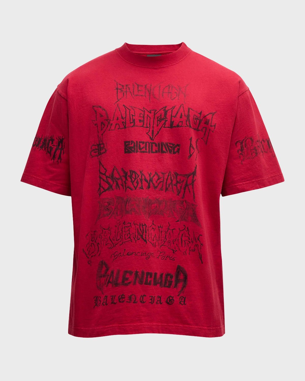 Balenciaga DIY METAL T-SHIRT LARGE FIT IN RED Size US L / EU 52-54 / 3 - 1 Thumbnail