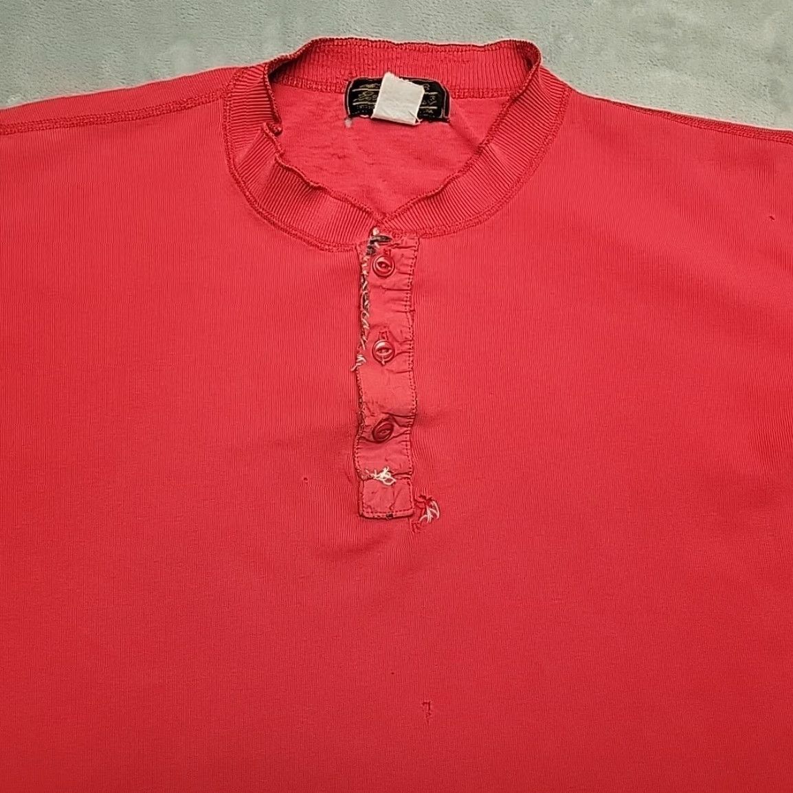 Eddie Bauer VINTAGE Eddie Bauer Henley Shirt Men L Red Ribbed Knit Distressed Grandpa Logger Size US L / EU 52-54 / 3 - 3 Thumbnail