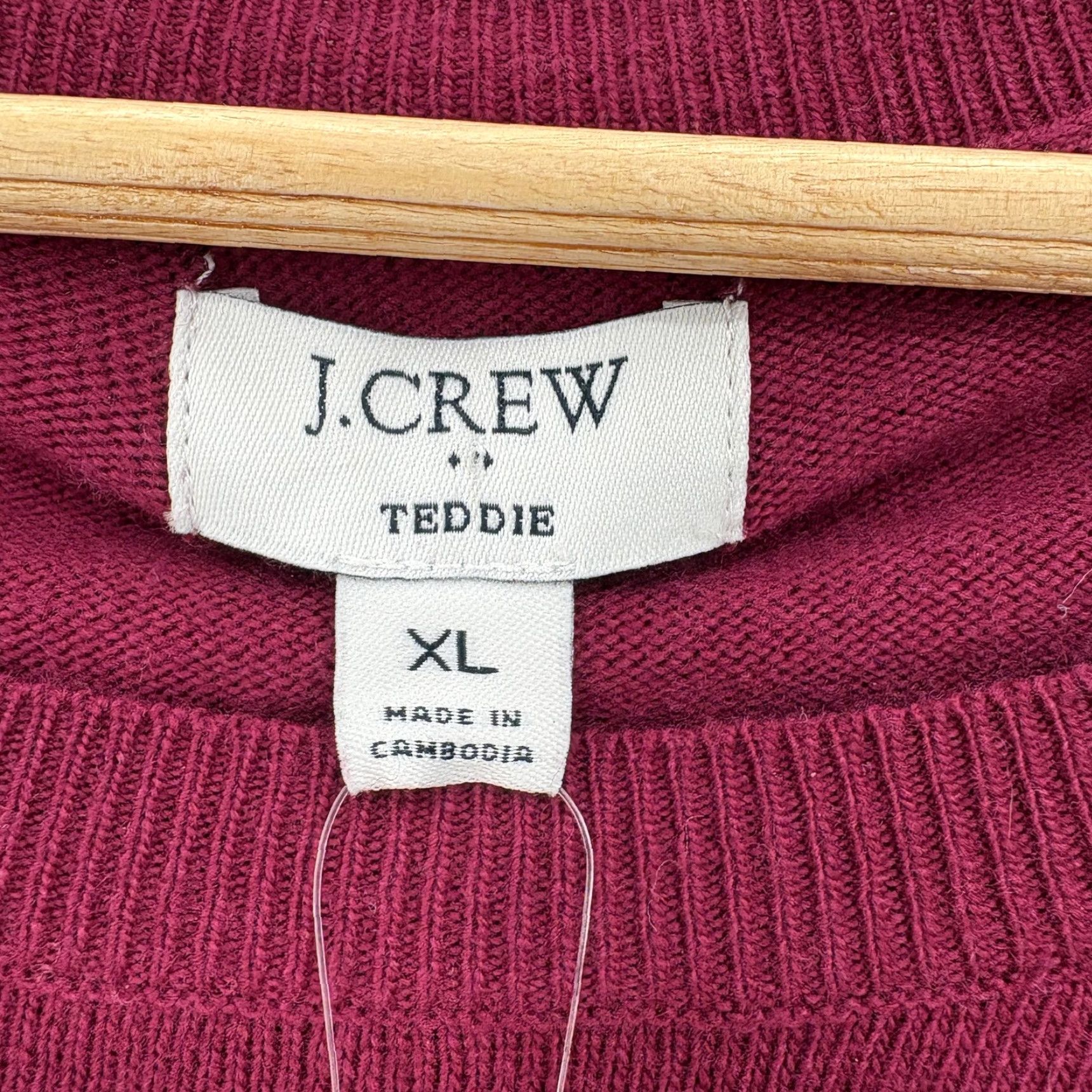 J.Crew J.CREW Sweater Womens XL Red Crew Neck Knit Pullover Casual NWT Merino Wool Cotton Tight-Knit Vintage: No Size XL / US 12-14 / IT 48-50 - 4 Thumbnail