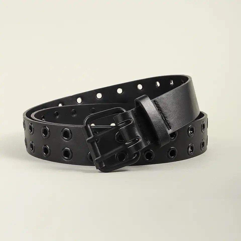 Vintage black Belts Women PU Leather Western Y2K Girls Belt Size ONE SIZE - 1 Thumbnail