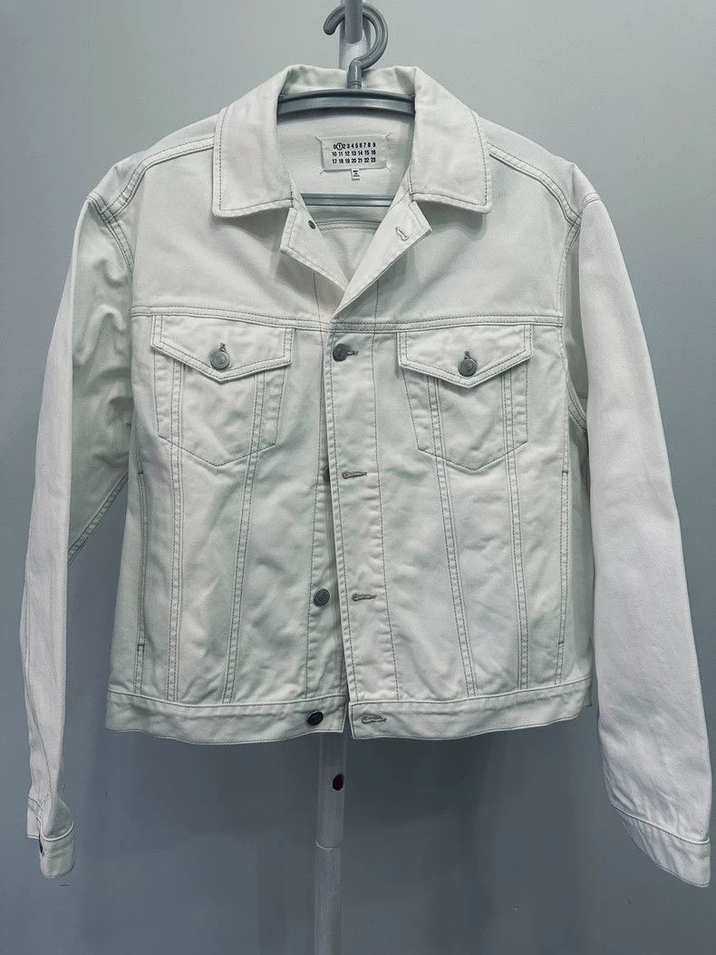 Maison Margiela Maison Margiela White Long Sleeve Denim Jacket Size US M / EU 48-50 / 2 - 1 Thumbnail