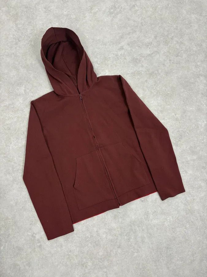 Prada 2000s Prada Burgundy Zip-Up Hoodie Size S / US 4 / IT 40 - 4 Thumbnail