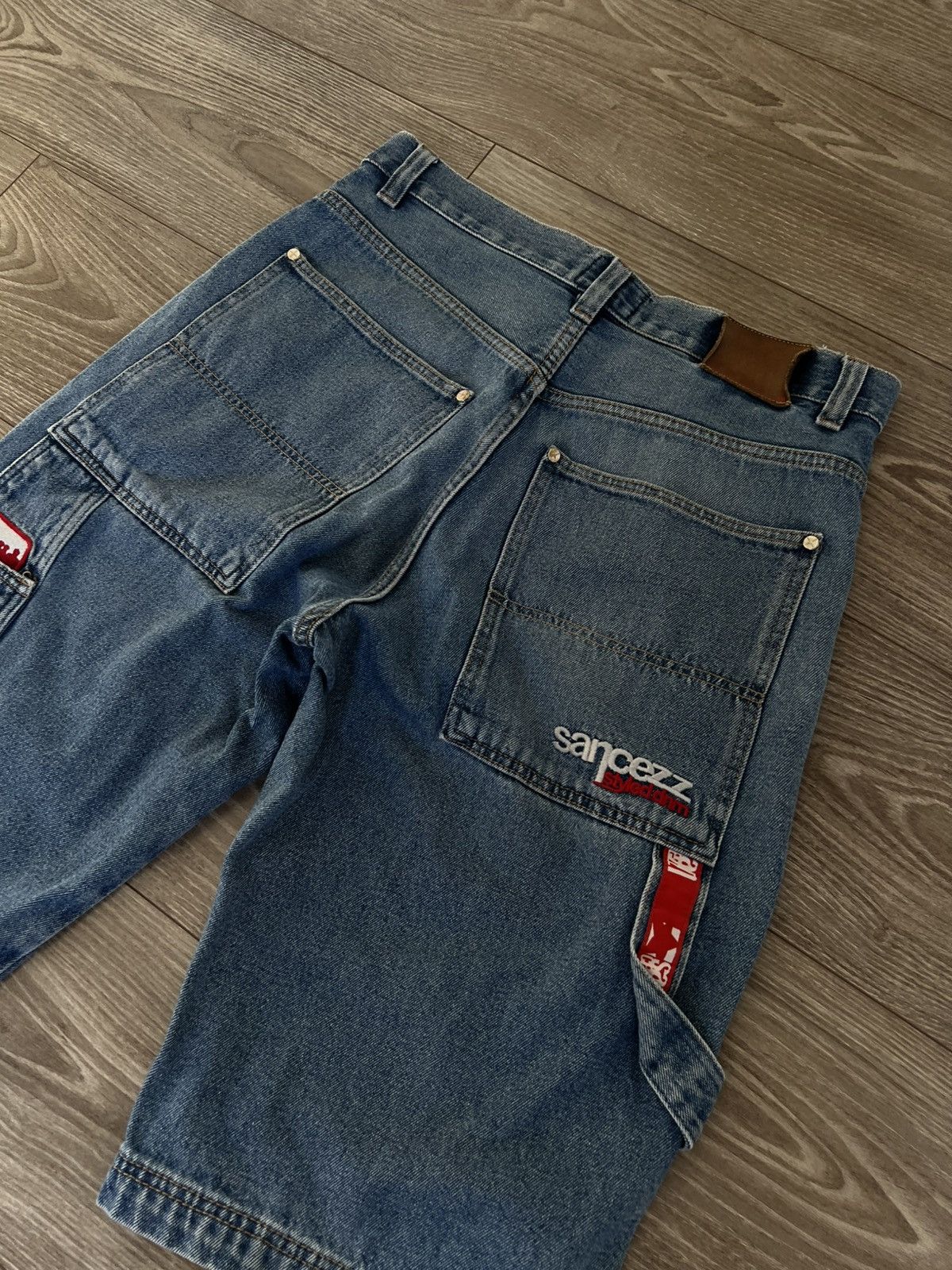 Designer × Vintage ‼️Vintage Sancezz Denim Hip Hop Affliction USA Shorts‼️ Size US 34 / EU 50 - 6 Thumbnail