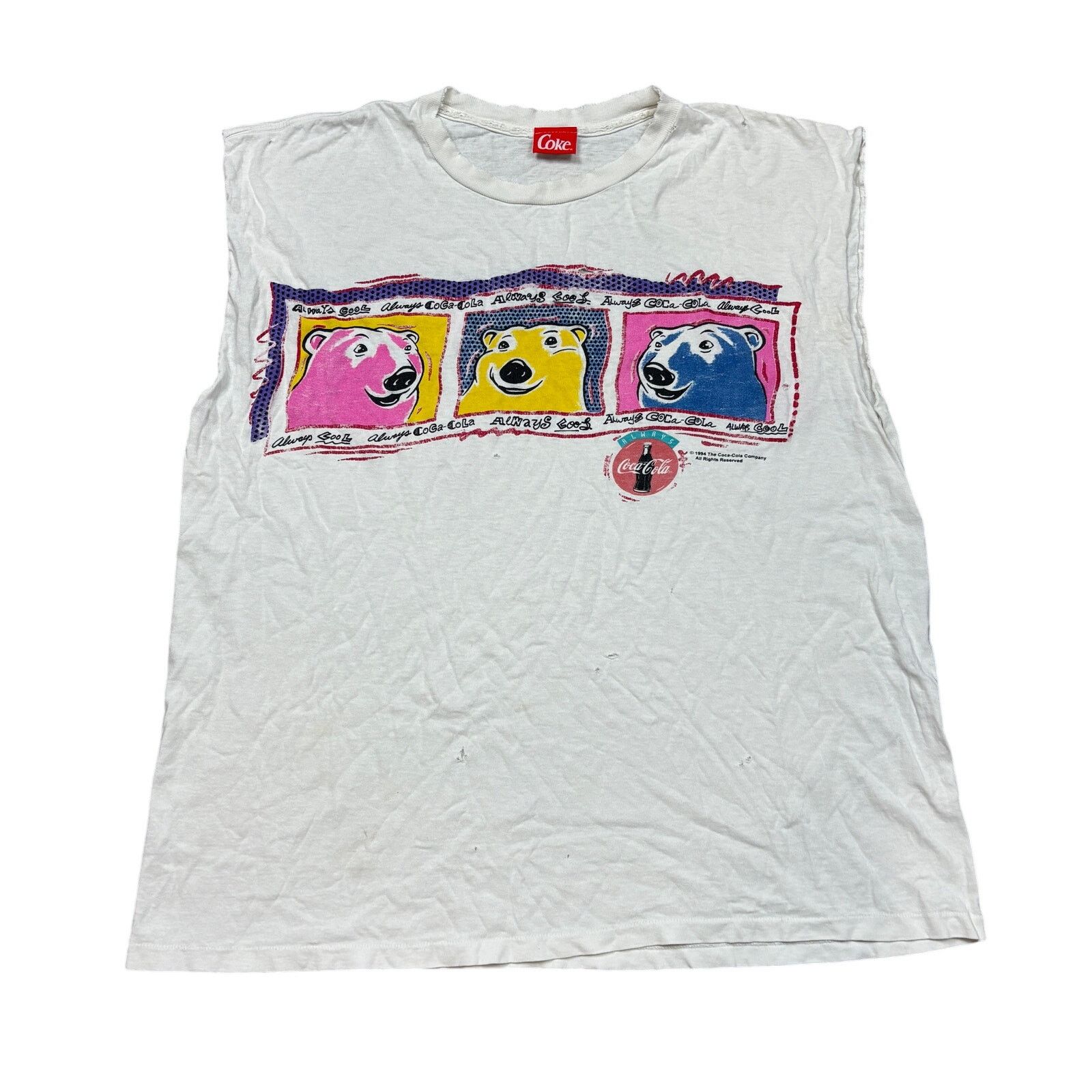 Coca Cola × Vintage VTG 94 Coca Cola Polar Bear Always Cool 3D Pop Art Tank XL Size US XL / EU 56 / 4 - 1 Thumbnail