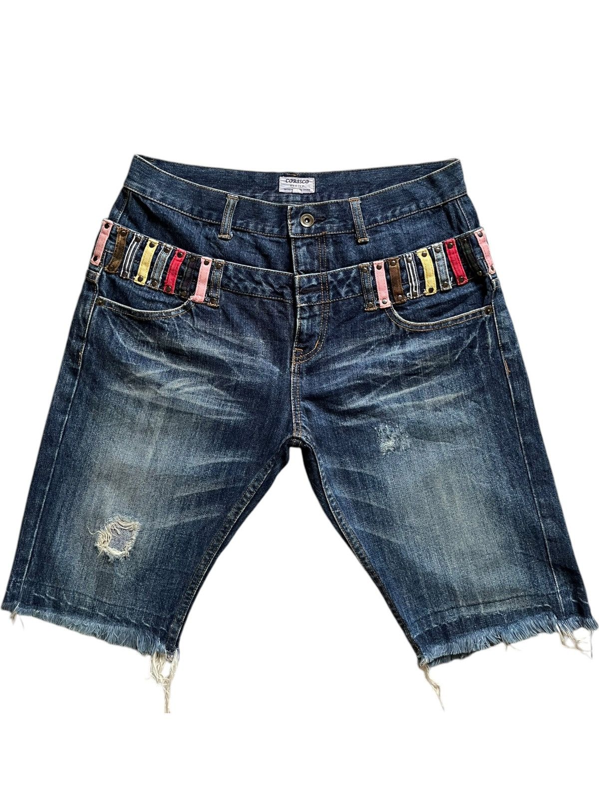 Japanese Brand Vintage Japanese Brand Double Waisted Jean Shorts Jorts Size US 32 / EU 48 - 1 Thumbnail