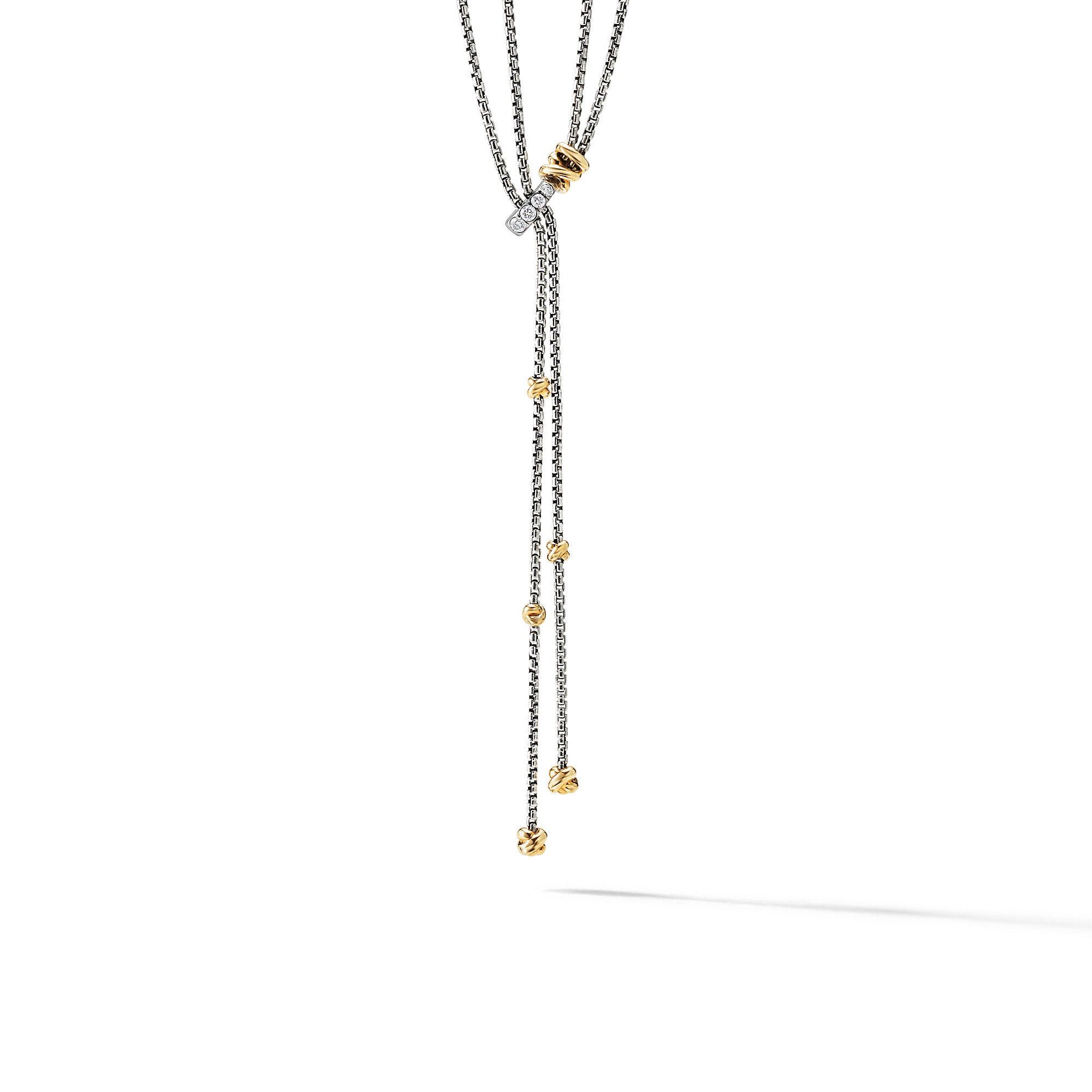 David Yurman o1w1db10525 N16696D Necklace in Silver with 18K Gold Diamond Size ONE SIZE - 1 Thumbnail