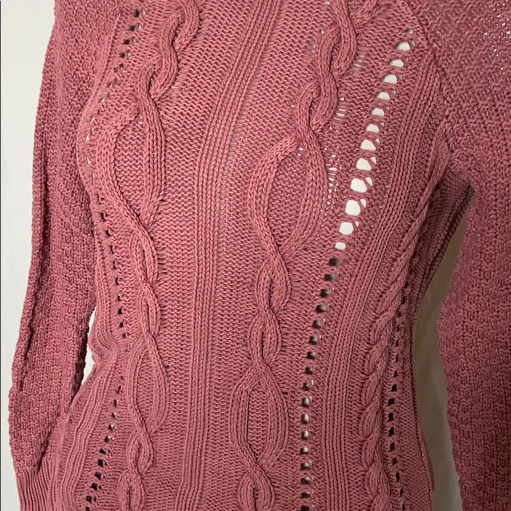 Designer Ruff Hewn Cable-knit Sweater Mauve / Pink, Small Size S / US 4 / IT 40 - 6 Thumbnail