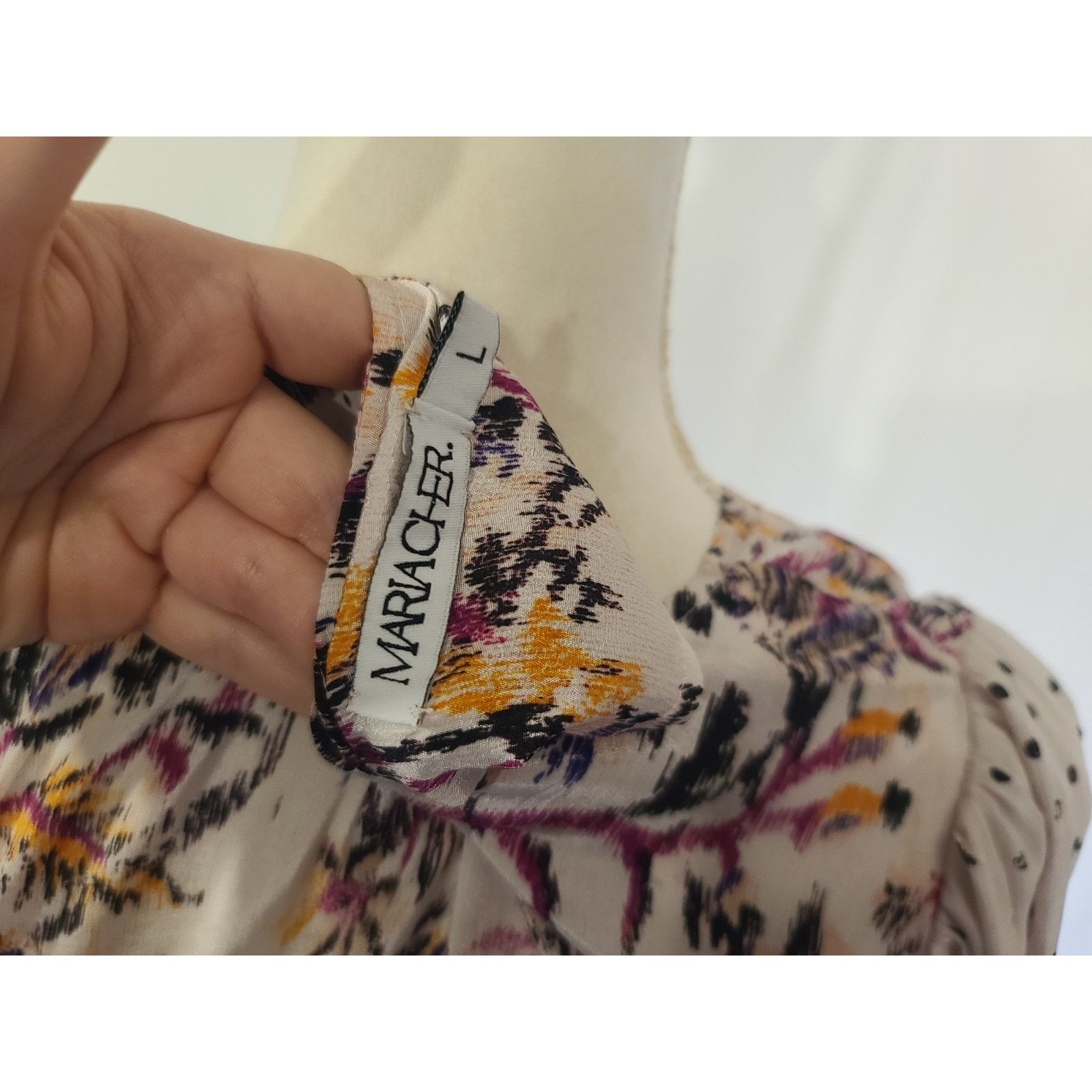 Other New W/Tag Mariacher Designer Cream Floral Wrap Maxi Dress L Size L / US 10 / IT 46 - 5 Thumbnail