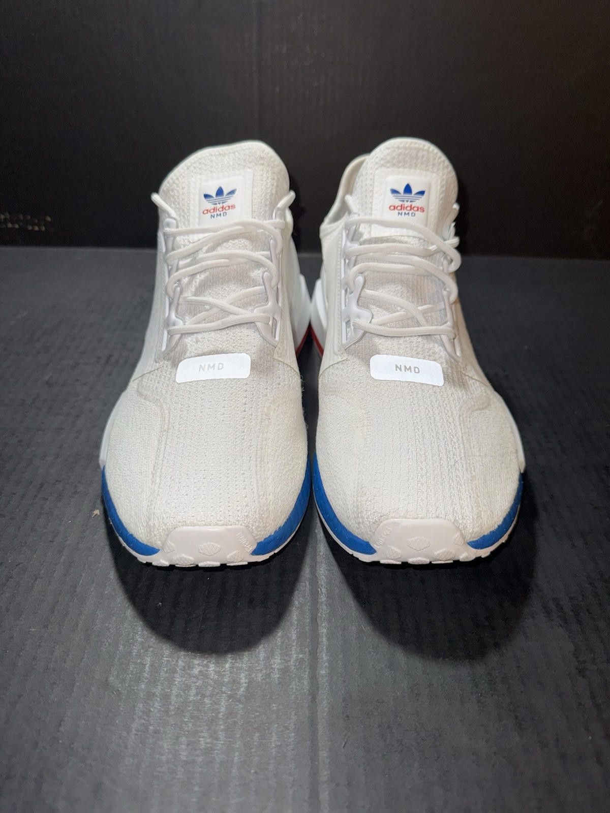 Adidas Adidas Men's NMD_R1 V2 White Lush Red Blue FX4148 Sz 11 USA Size US 11 / EU 44 - 3 Thumbnail