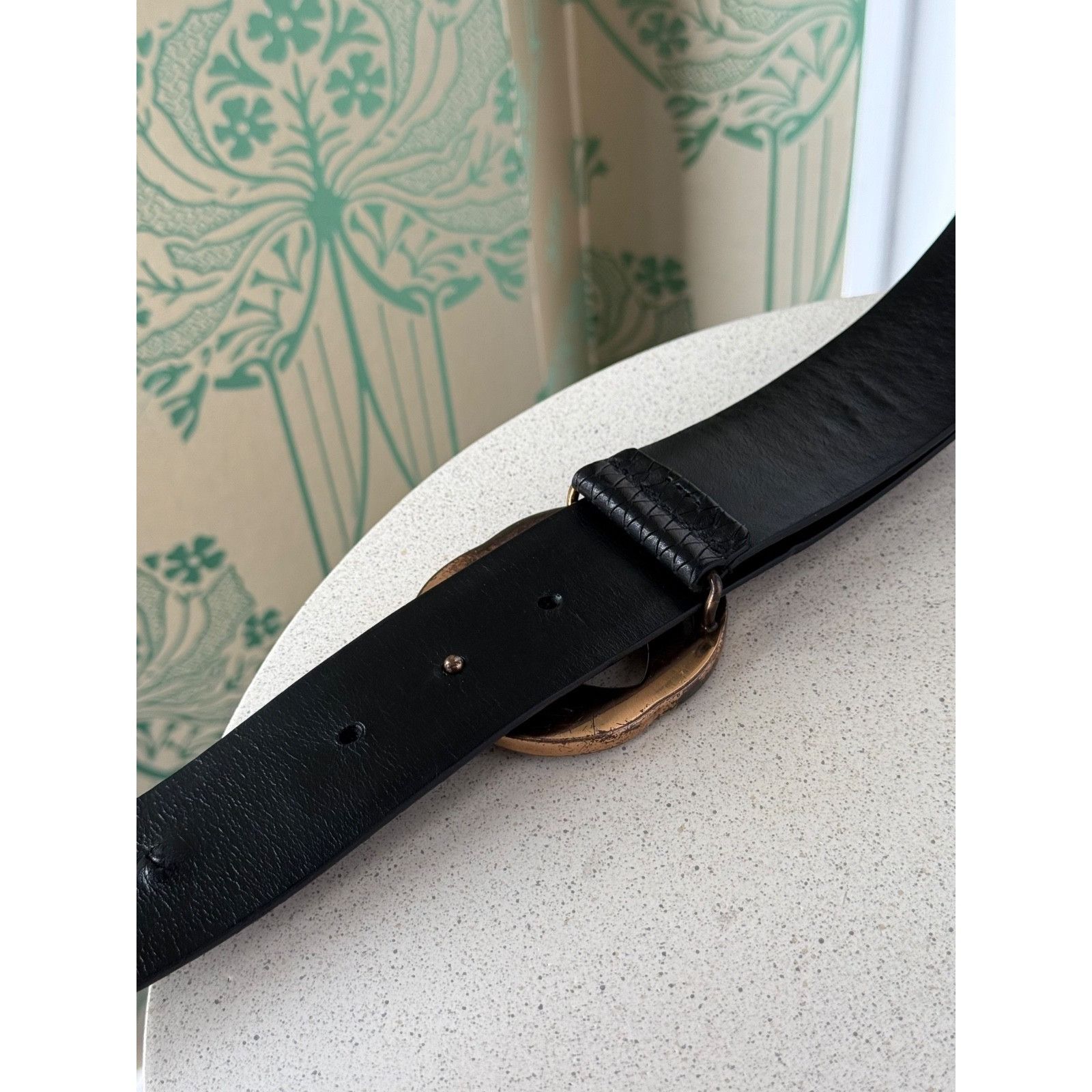 Gucci Gucci Tom Ford Era Python Embossed Black Leather Belt 80/32 Size ONE SIZE - 10 Thumbnail