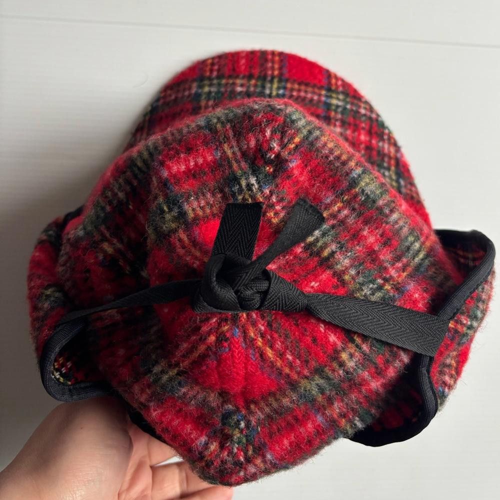 Designer Vintage 1987 Ladies Plaid Wool Crown Cap Size ONE SIZE - 3 Thumbnail