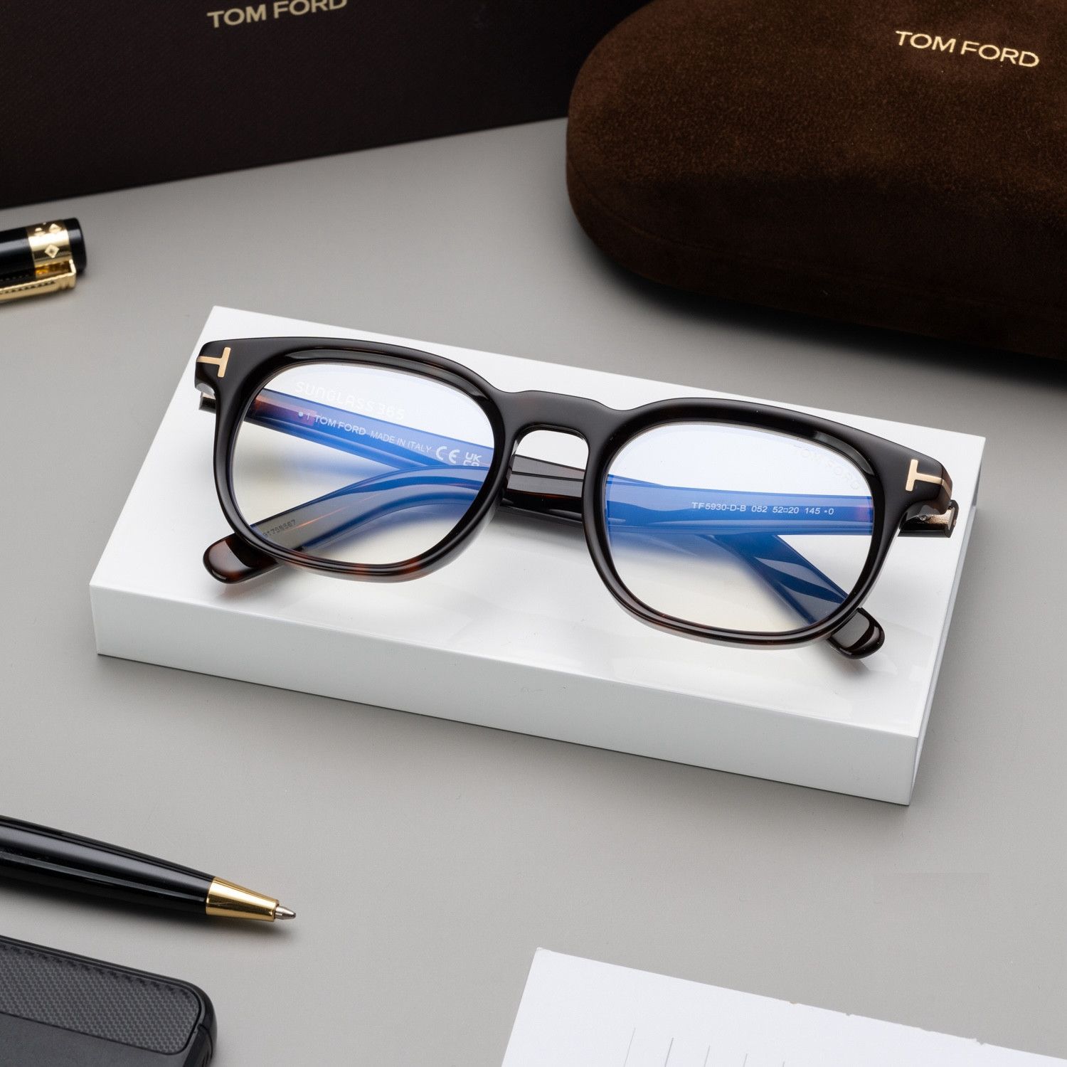 Tom Ford NEW Tom Ford FT5930DB-052 Blue Block Eyeglasses(585794-GZ1) Size ONE SIZE - 4 Thumbnail