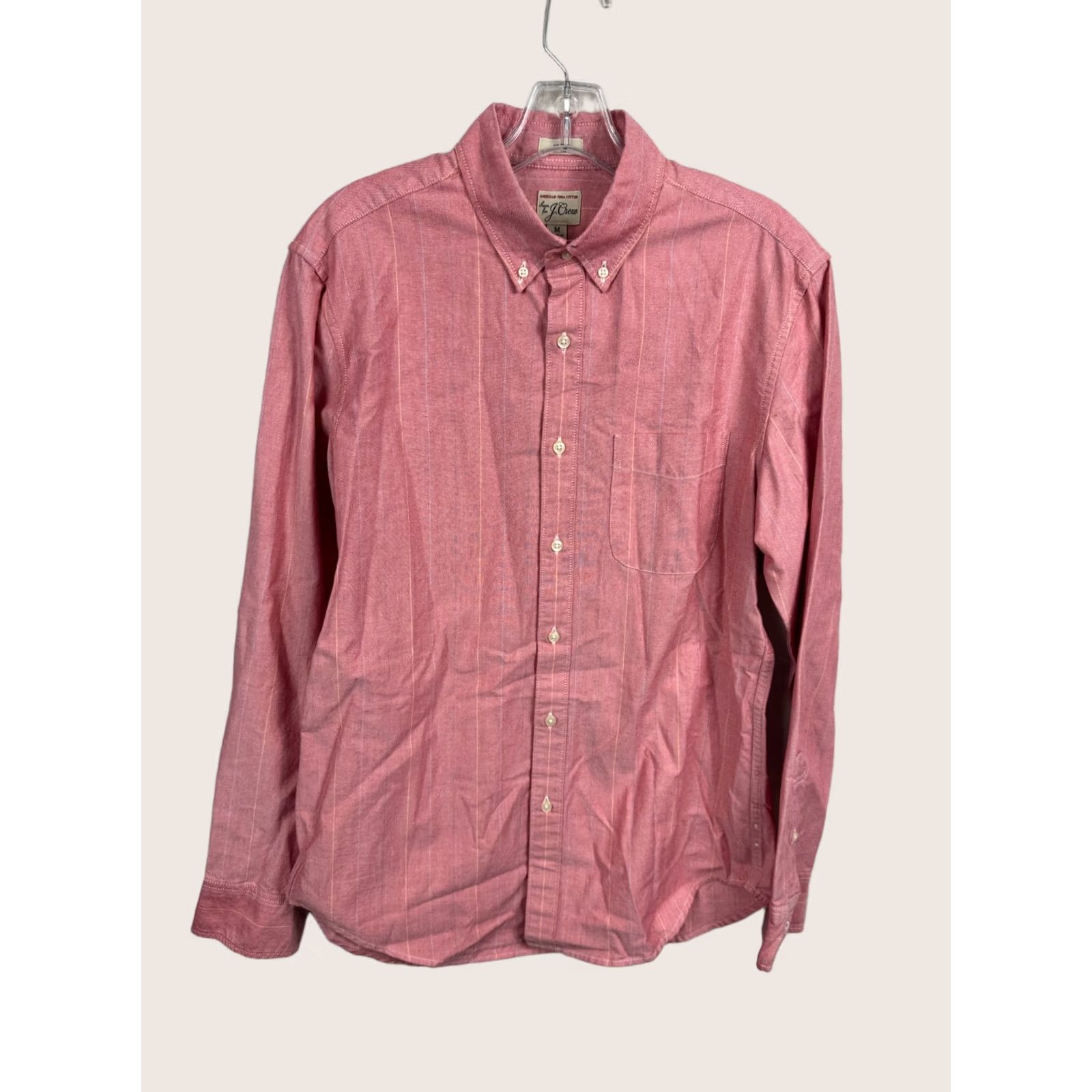 J.Crew J.Crew Slim Fit Button-Down Pink Striped Shirt Mens Medium 100% Pima Cotton Untucked Button-Up Front Pocket Casual Classic Size US M / EU 48-50 / 2 - 1 Thumbnail