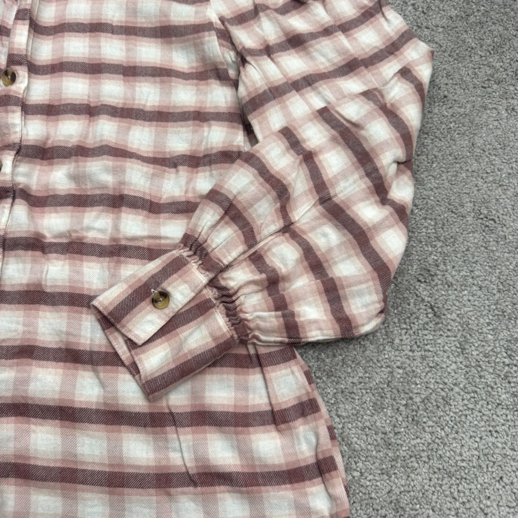 Rails Rails Pink Plaid Button-Up Shirt Womens Medium Flannel Puff Sleeve Classic Size M / US 6-8 / IT 42-44 - 6 Thumbnail