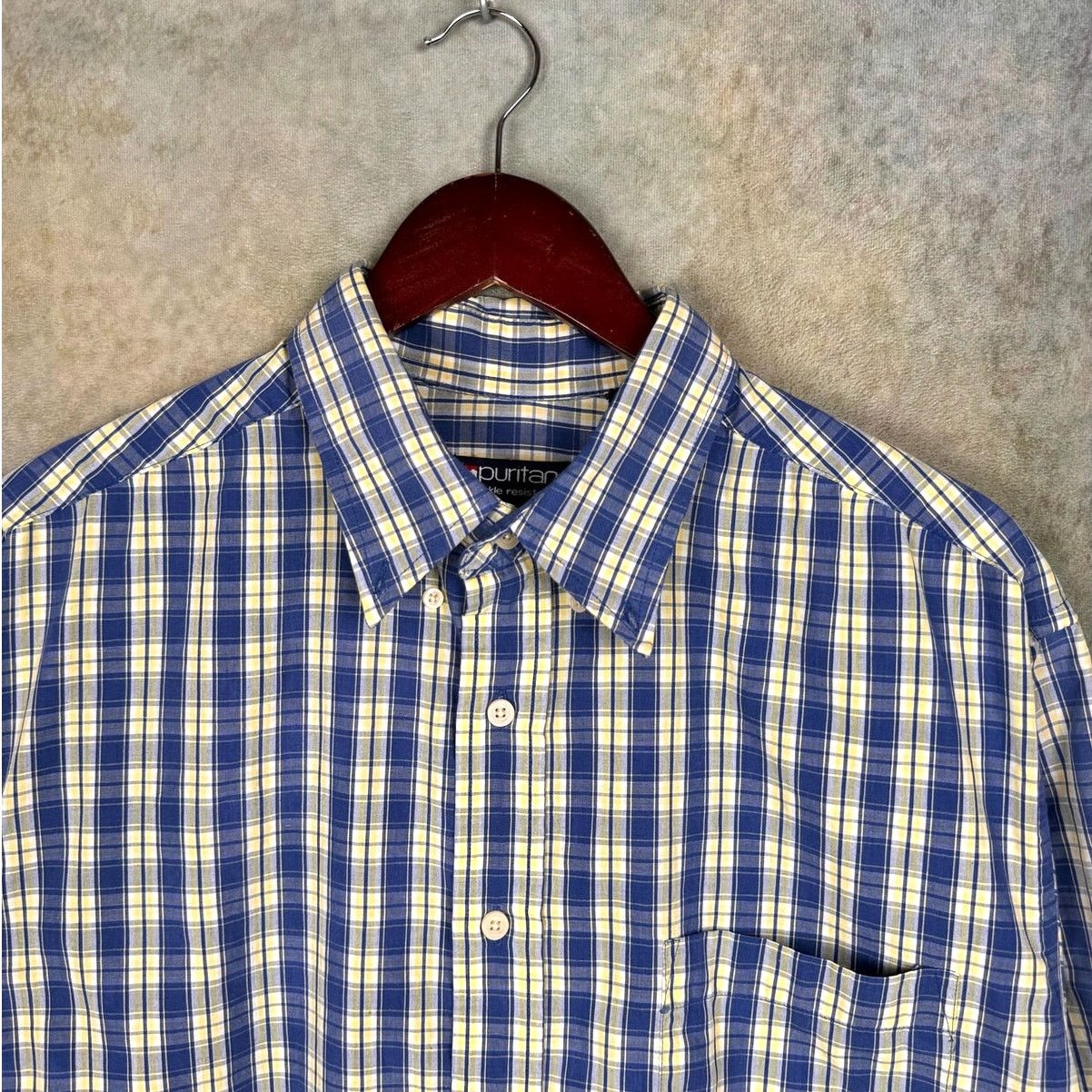 Puritan × Vintage VTG 90s Puritan Plaid Short Sleeve Shirt Mens Sz L Size US L / EU 52-54 / 3 - 5 Thumbnail