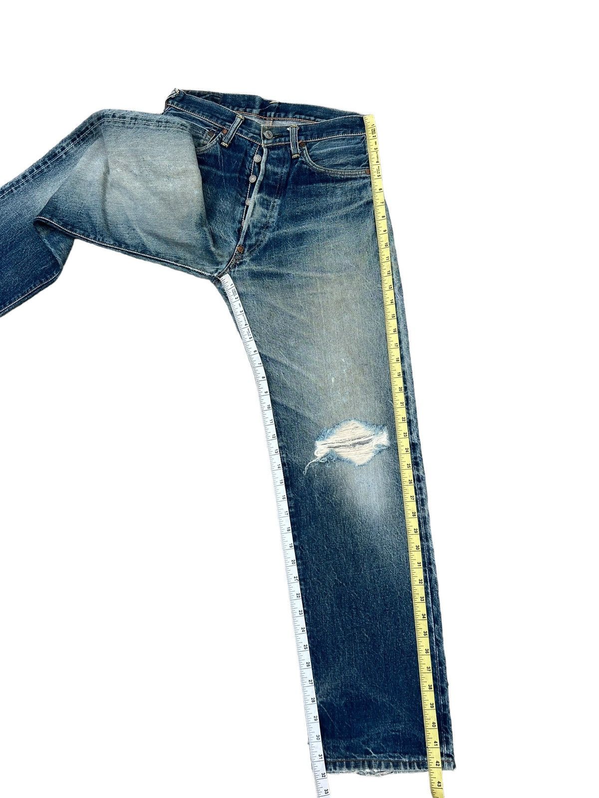 Evisu Vintage Evisu Japan Ripped Selvedge Denim Trashed Jeans Size US 30 / EU 46 - 5 Thumbnail