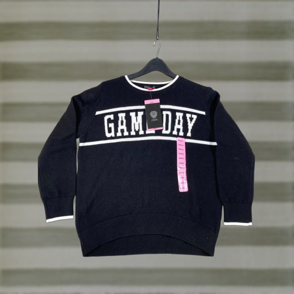 Vince Camuto Vince Camuto Pullover Sweater Womens Small Black Cotton Game Day Crew Neck NWT Long Sleeve Womens Size S / US 4 / IT 40 - 1 Thumbnail