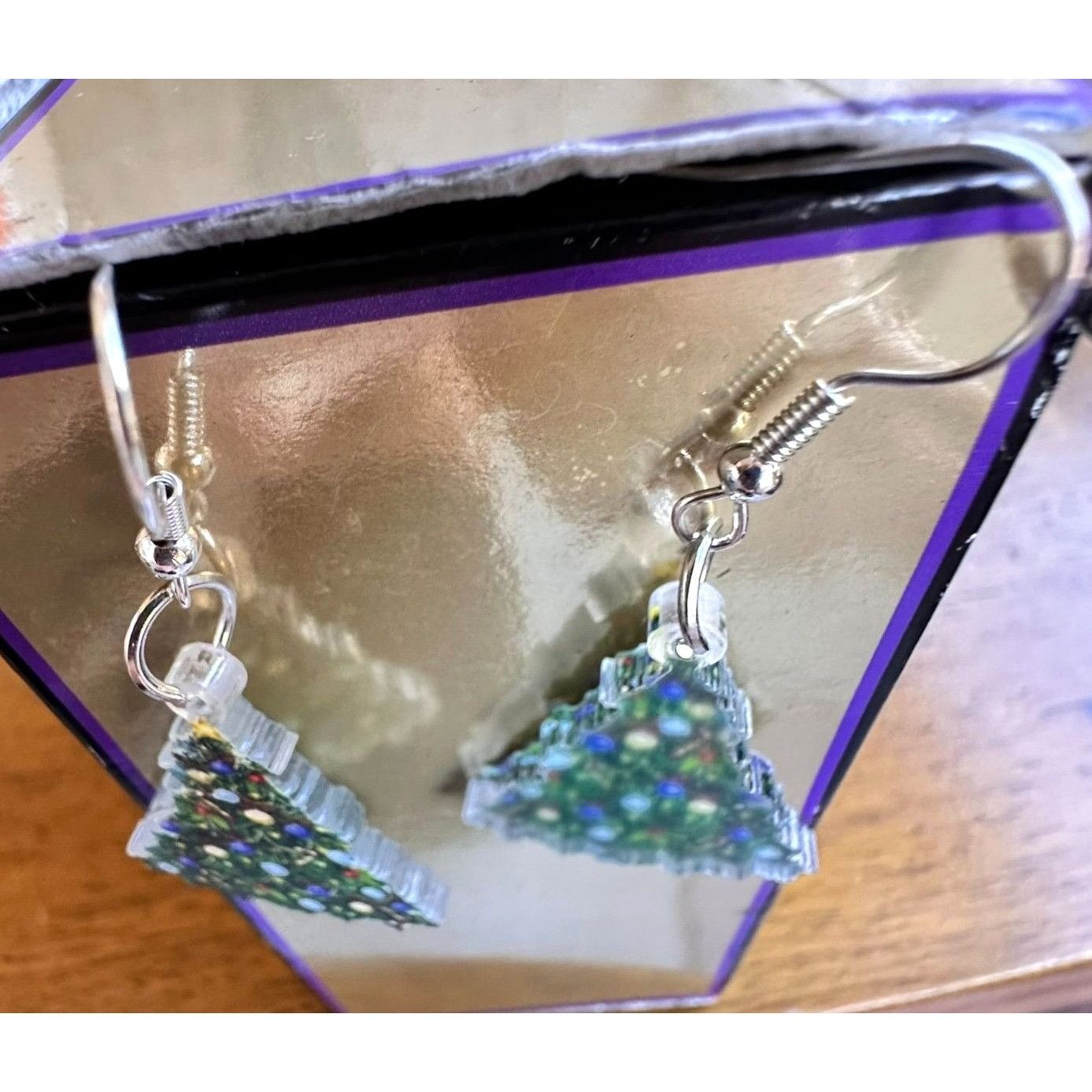 Handmade Blue Christmas Tree Earrings New Ornaments Graceland Elvis M Size ONE SIZE - 10 Thumbnail
