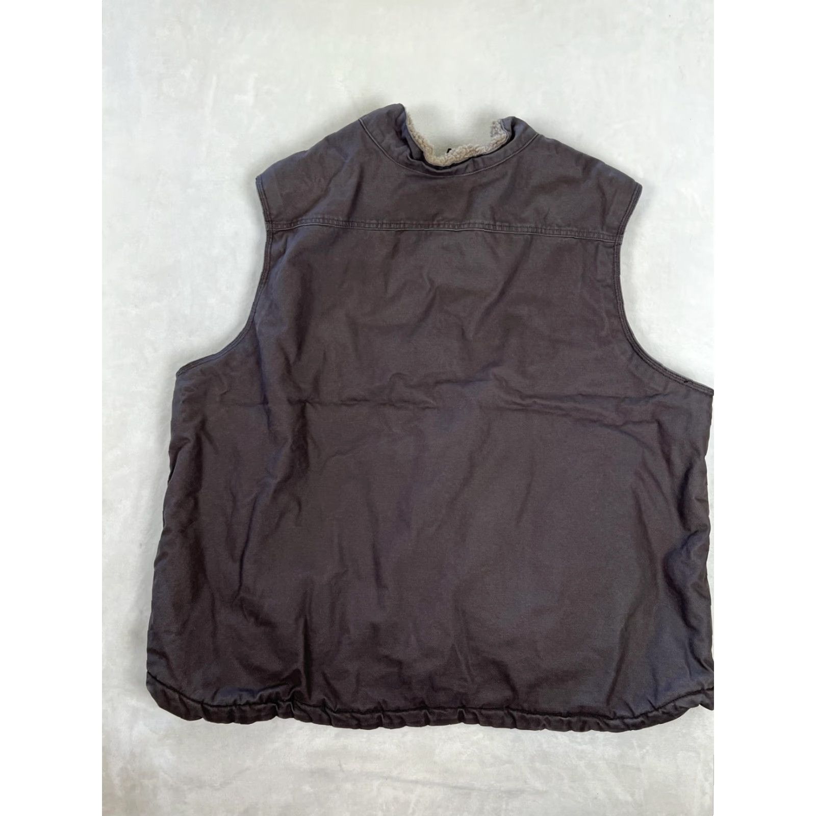 Vintage Berne Vest Mens 4XL Brown Canvas Sherpa Lined Full Zip Quilted Workwear Size US XXL / EU 58 / 5 - 7 Thumbnail