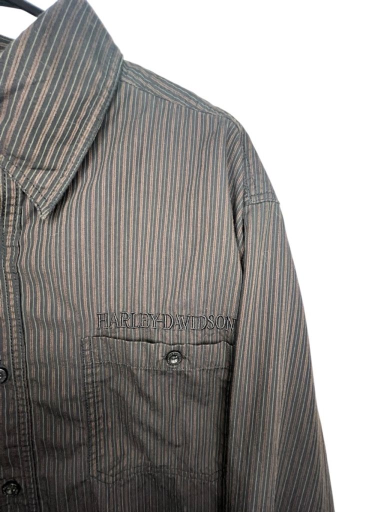 Harley Davidson Harley Davidson Long Sleeve Pinstripe Button Collared Shirt Size US XXL / EU 58 / 5 - 2 Thumbnail