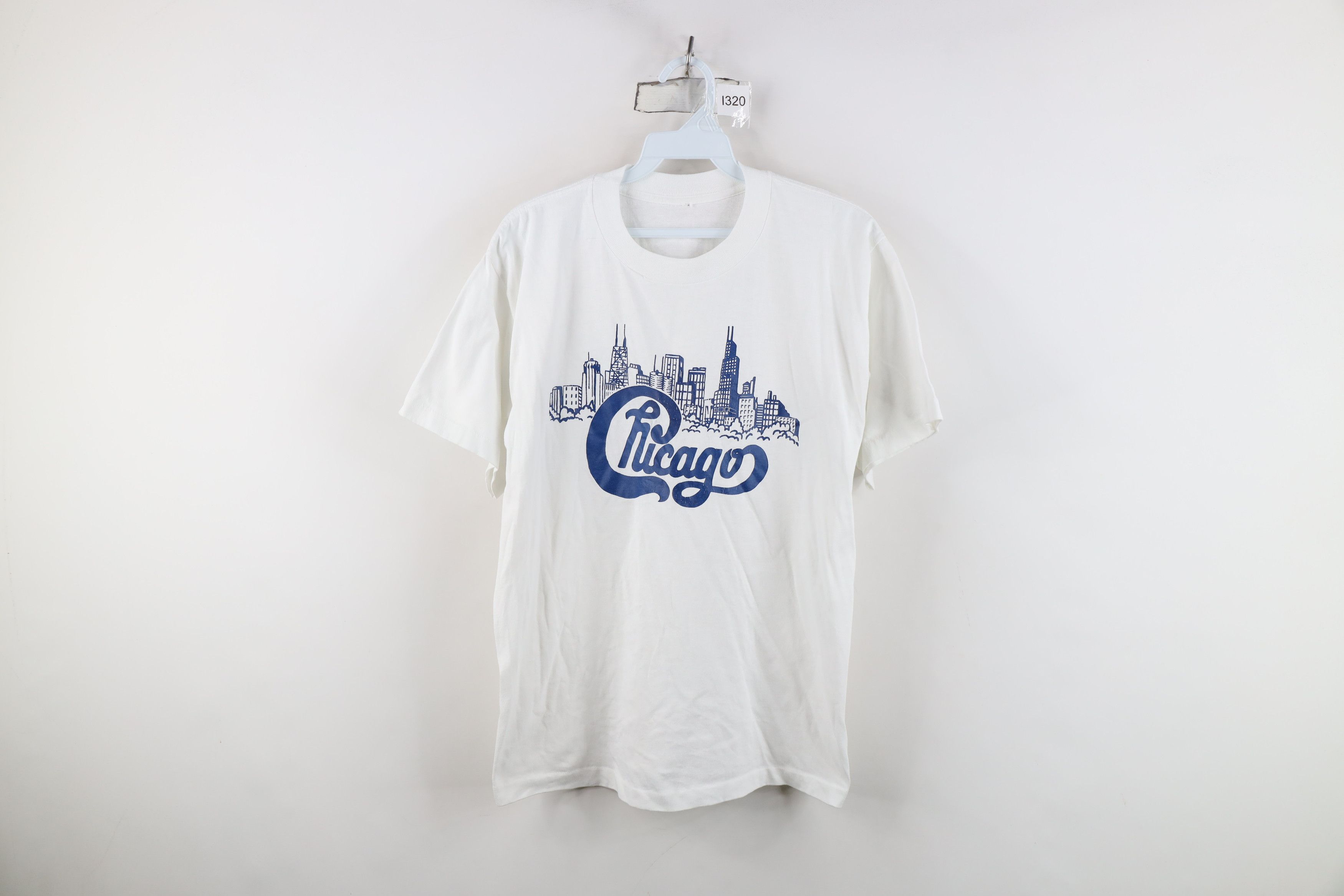 Vintage 90s Streetwear Spell Out Chicago Band T-Shirt USA