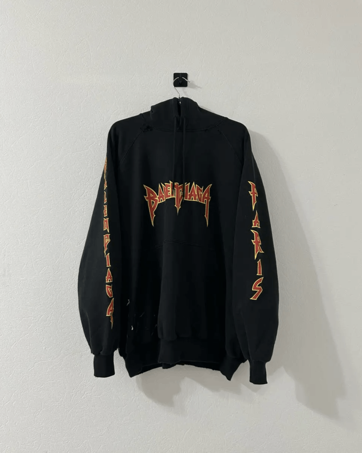 image of Balenciaga Metal Hoodie In Black, Men's (Size Small)