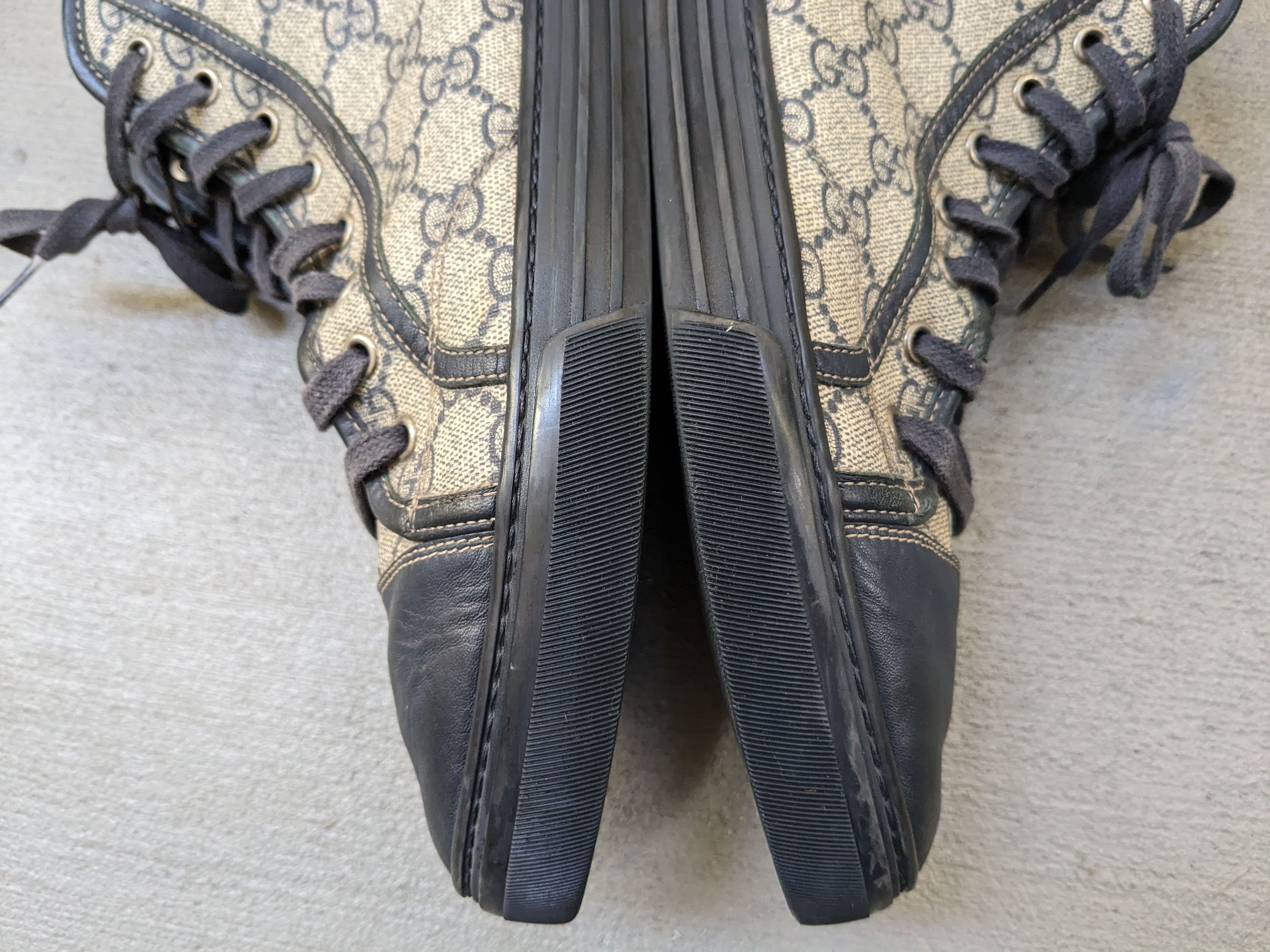 Gucci Gucci High Top Sneakers Navy Blue Leather Size 9.5 Lace Up Size US 9.5 / EU 42-43 - 10 Thumbnail