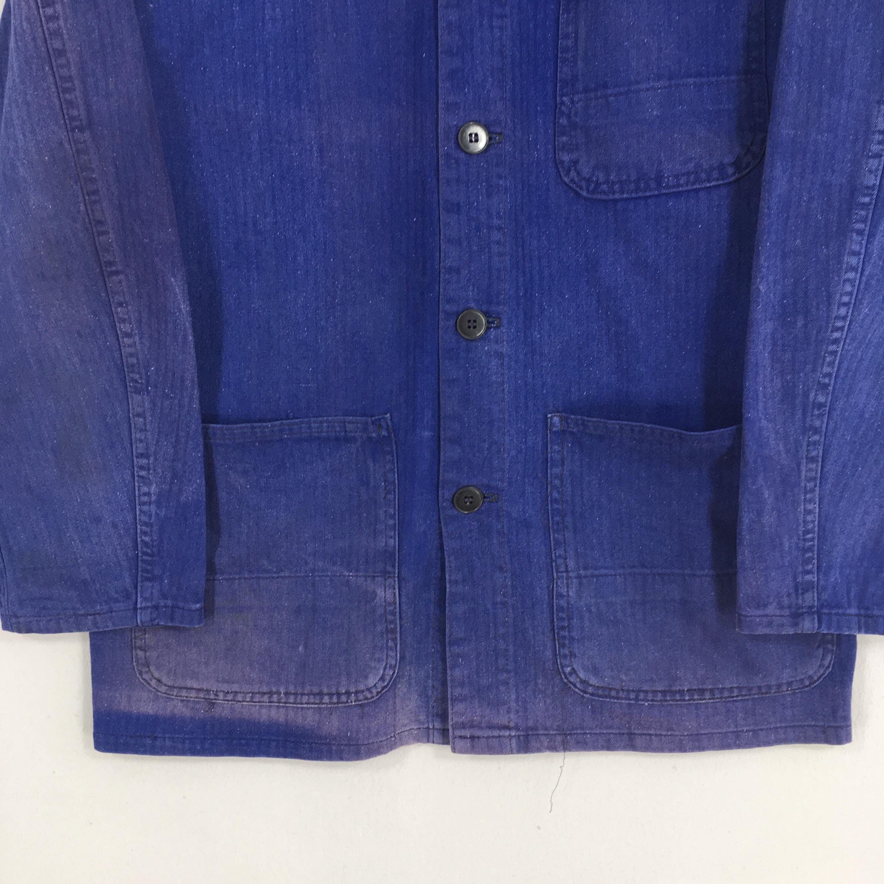 Le Laboureur Vintage 1980's Herringbone HBT French Work Jacket Medium Size US M / EU 48-50 / 2 - 3 Thumbnail