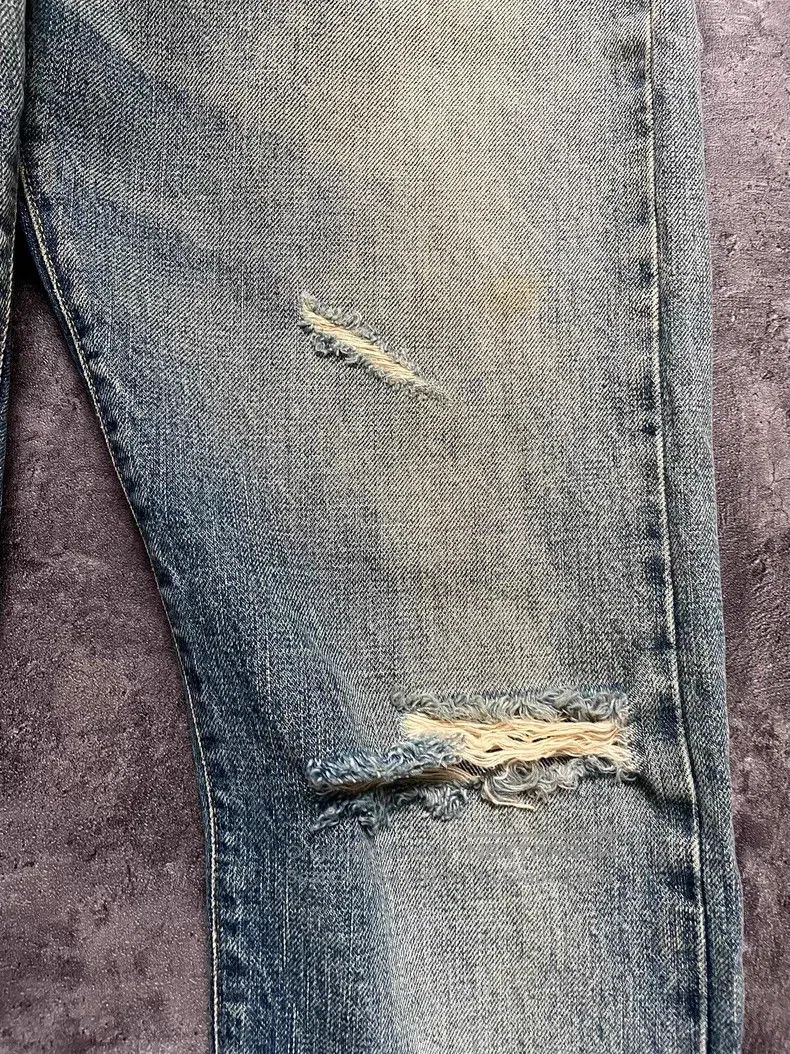 Saint Laurent Paris Saint Laurent Paris Yellow Mud Washed Cut-Out Destroyed De Size US 32 / EU 48 - 3 Thumbnail
