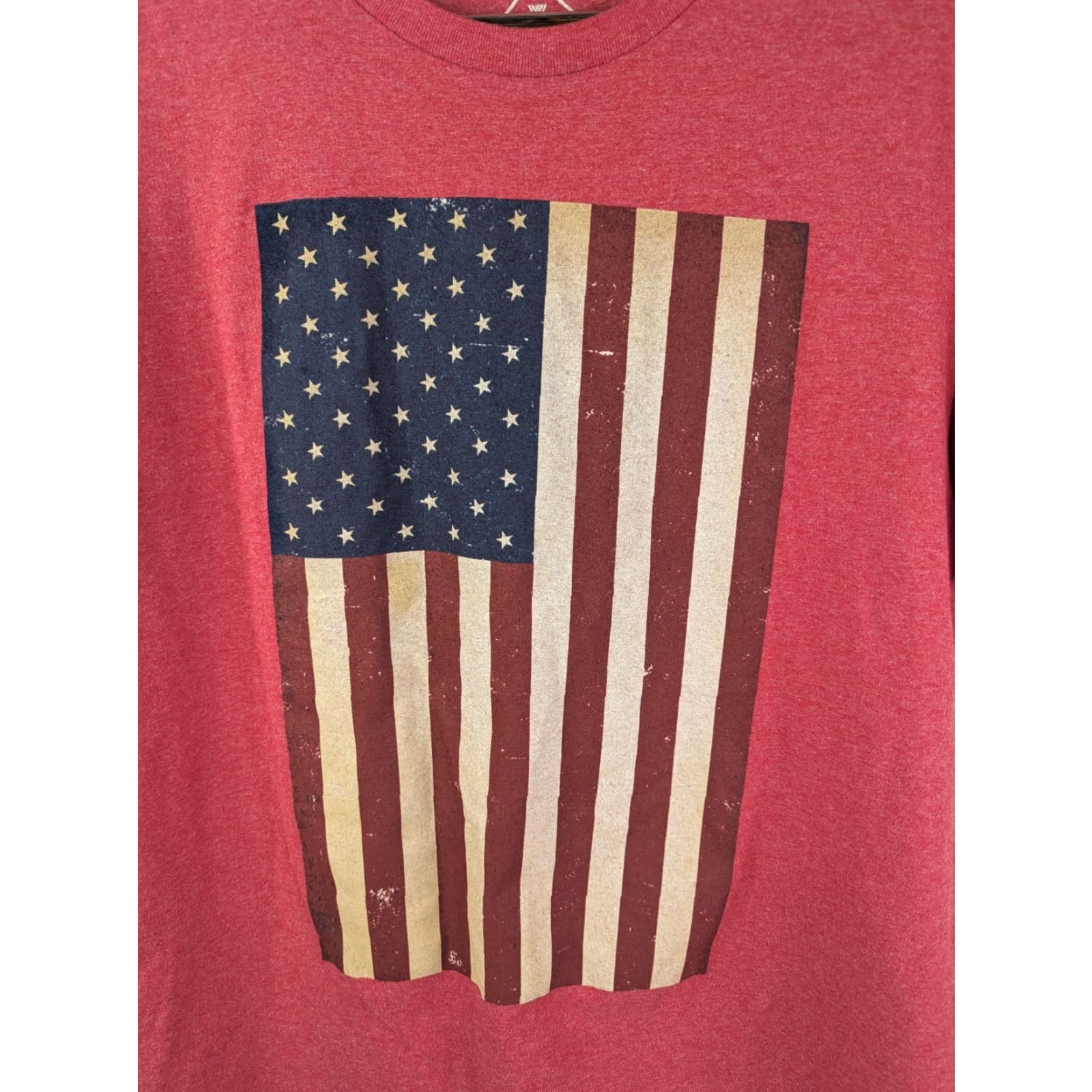 Vintage VINTAGE Well Worn Red Americana Flag Short Sleeve T-Shirt Mens Size Large Size US L / EU 52-54 / 3 - 2 Thumbnail