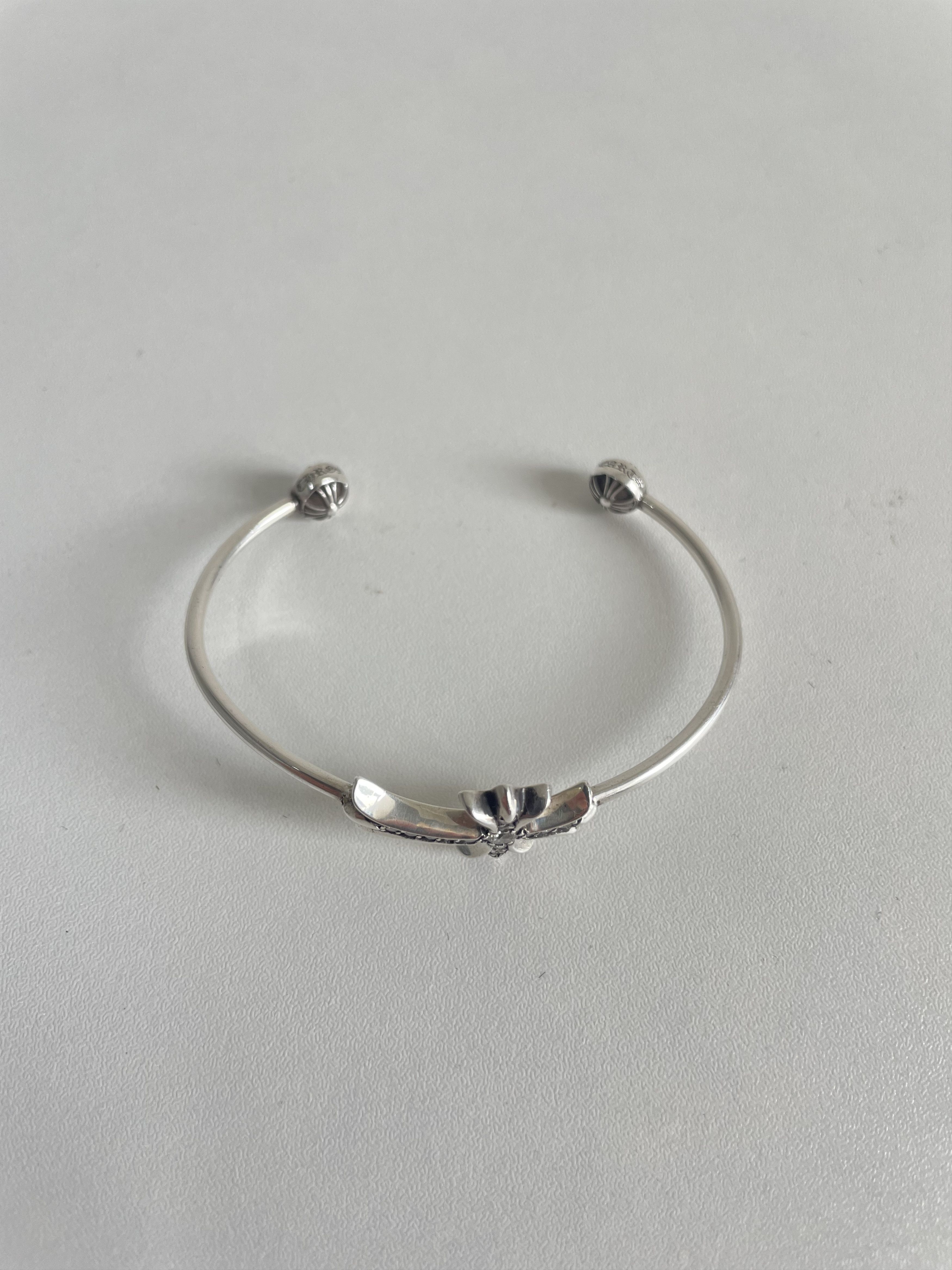 Chrome Hearts Chrome Hearts Silver Diamonds Tiny Cross Cuff Bangle Size ONE SIZE - 9 Thumbnail