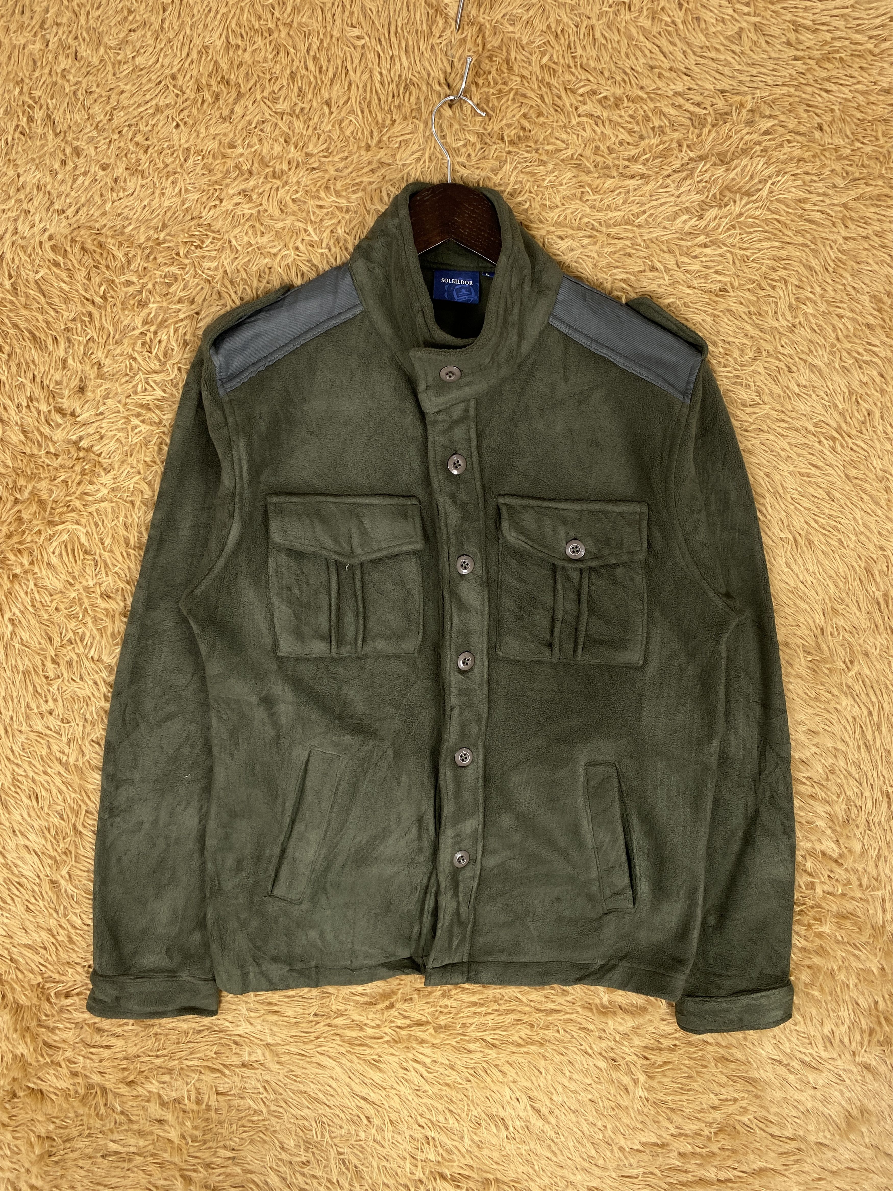 image of Vintage Solieldor Fleece Jacket in Green, Men's (Size Small)