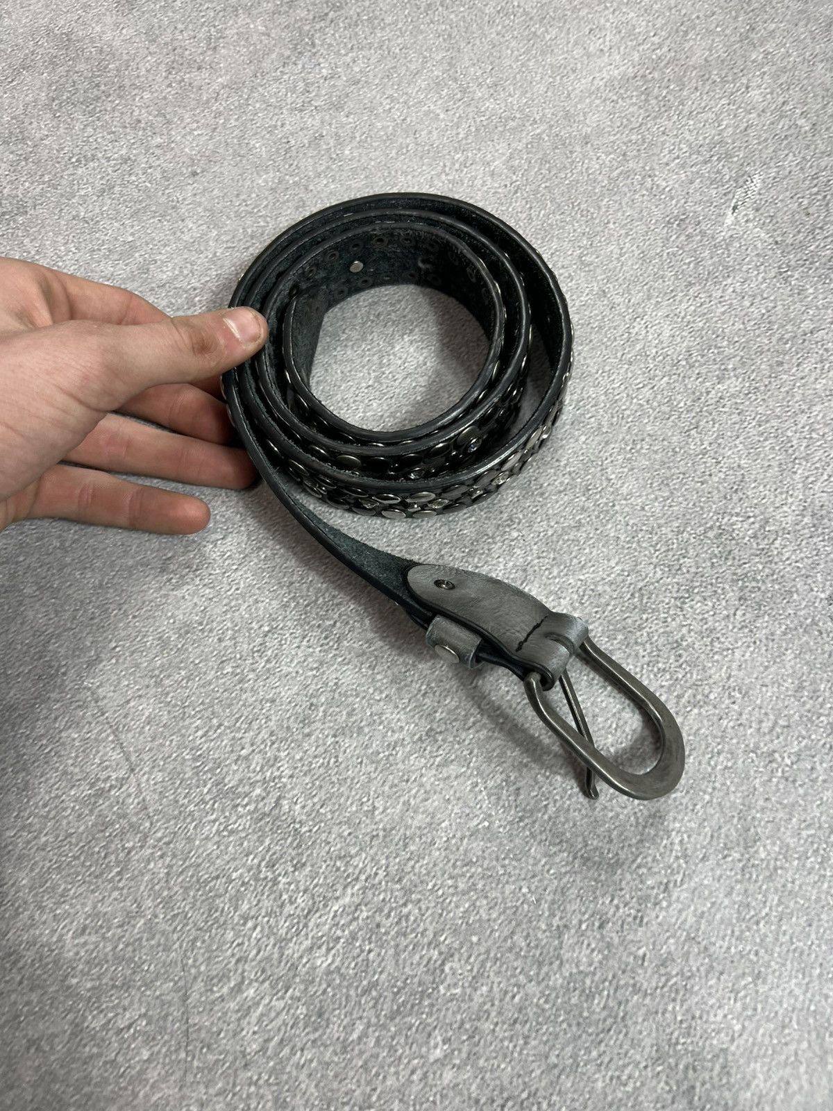 Japanese Brand Vintage Balenciaga Style Japanese Punk Leather Belt 90s Size ONE SIZE - 2 Thumbnail