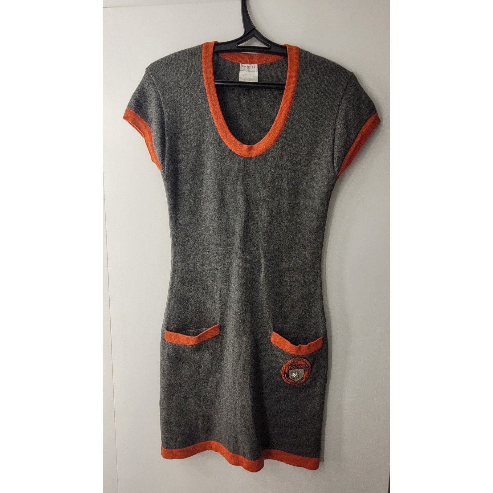 Chanel CHANEL 07A Cashmere COCO Logo Badge Knit Dress Sz.44 Size L / US 10 / IT 46 - 5 Thumbnail