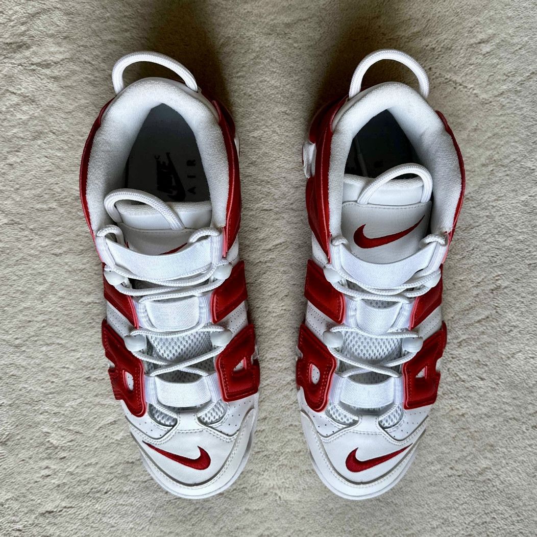 Nike ULTRA RARE Nike AIR MORE UPTEMPO White/Red SNEAKERS Sz 9.5 Size US 9.5 / EU 42-43 - 6 Thumbnail