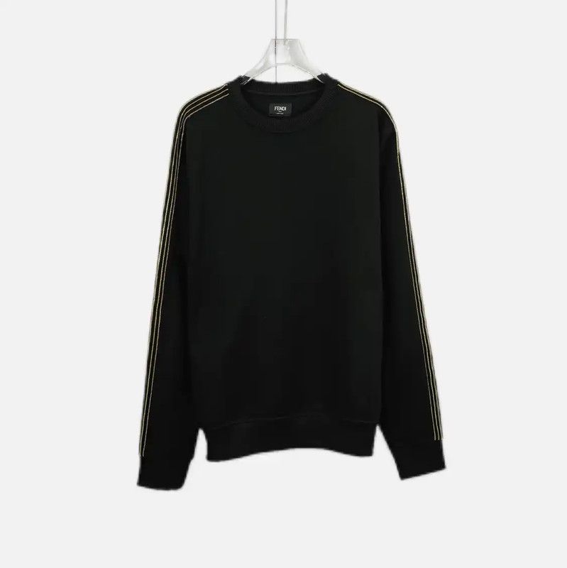 Fendi Fendi Black Cotton Long Sleeve Knit Sweater 0089 Size US S / EU 44-46 / 1 - 1 Thumbnail
