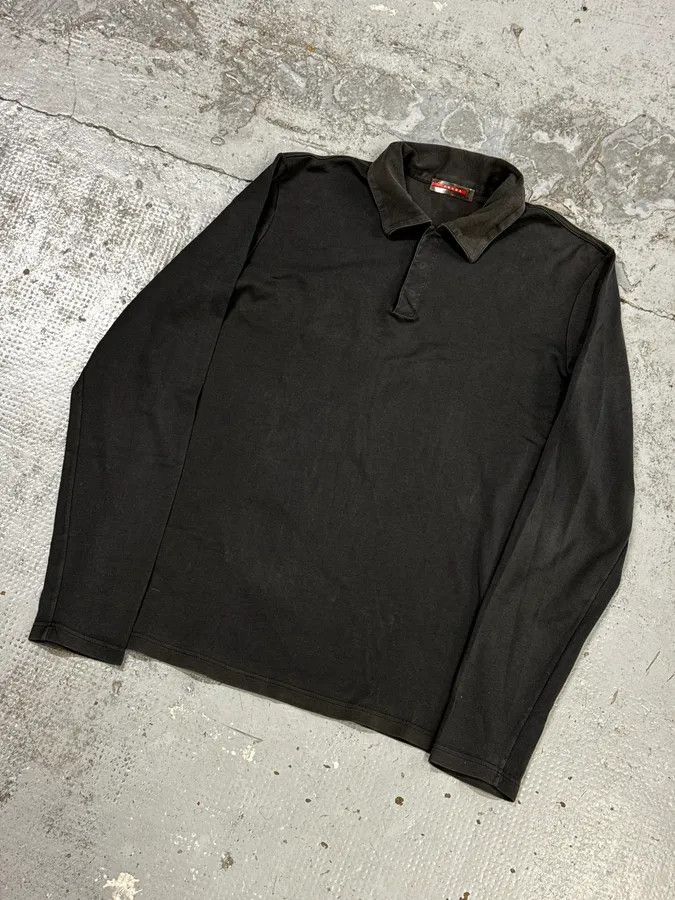Prada 2000s Prada Linea Rossa Grey Classic Longsleeve Polo Size US S / EU 44-46 / 1 - 5 Thumbnail