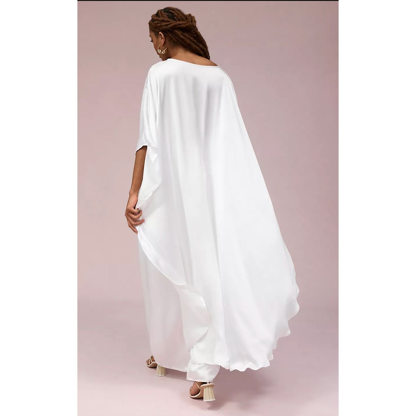 Anthropologie Anthropologie Erika Peña Cape Dress White Maxi Gown Size XL / US 12-14 / IT 48-50 - 12 Thumbnail
