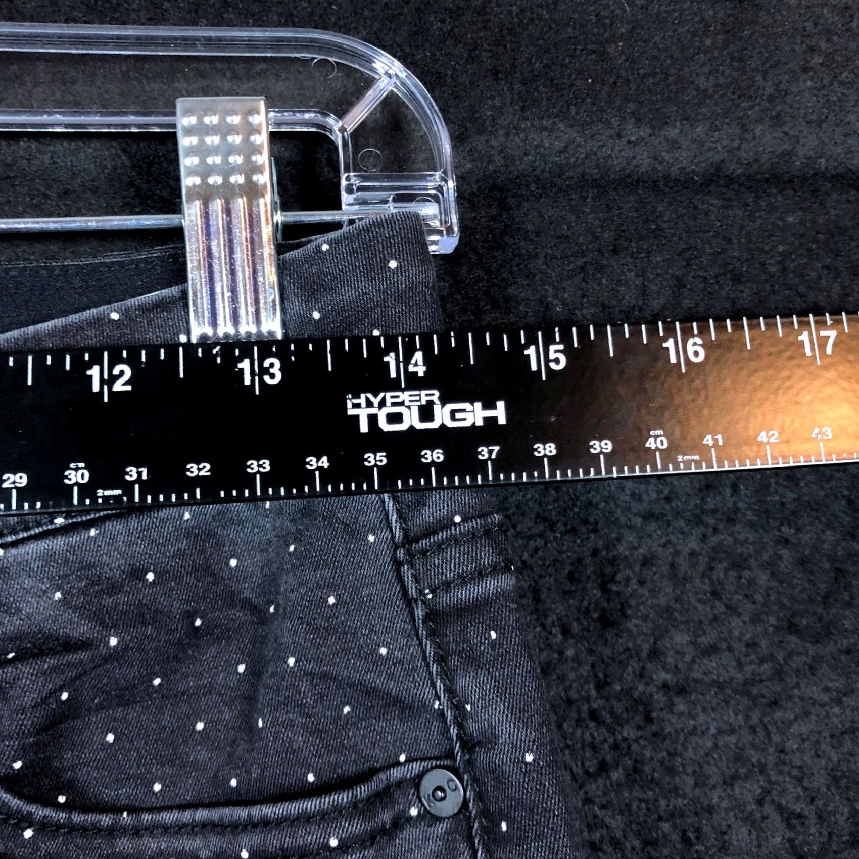Vintage Kancan Jeans Womens Black White Dotted Denim Mid Rise Skinny Stretch 9 Inseam 27 5-Pocket Design Zip Button Size 9 Size 28" / US 6 / IT 42 - 6 Thumbnail