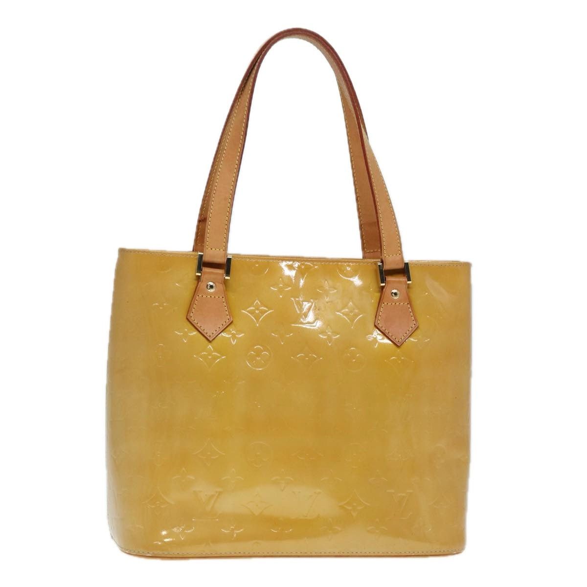 LOUIS VUITTON Monogram Vernis Houston Hand Bag Beige M91004