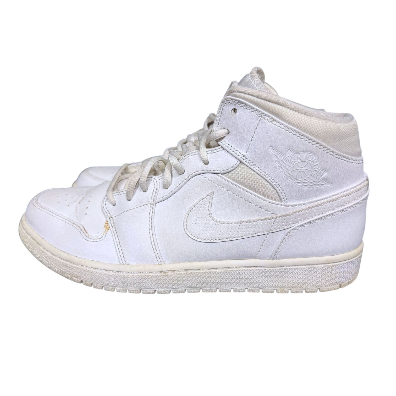 Nike Air Jordan 1 Mid Triple White Sneakers Shoes 12 Nike 2016 Size US 12 / EU 45 - 3 Thumbnail