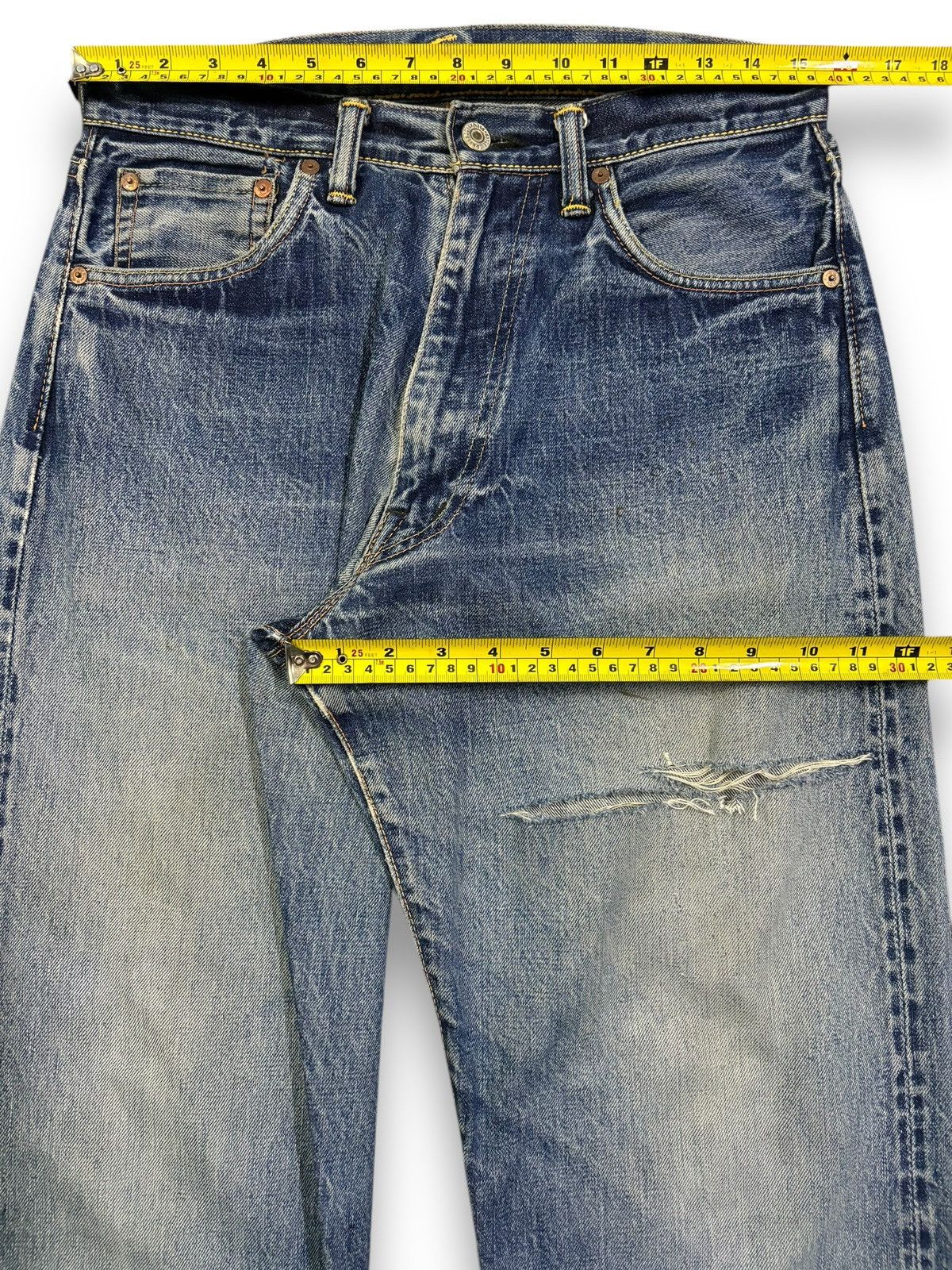 Evisu Vintage 00s Evisu Selvedge Loose Distressed Jeans by Yamane Size US 31 - 20 Thumbnail