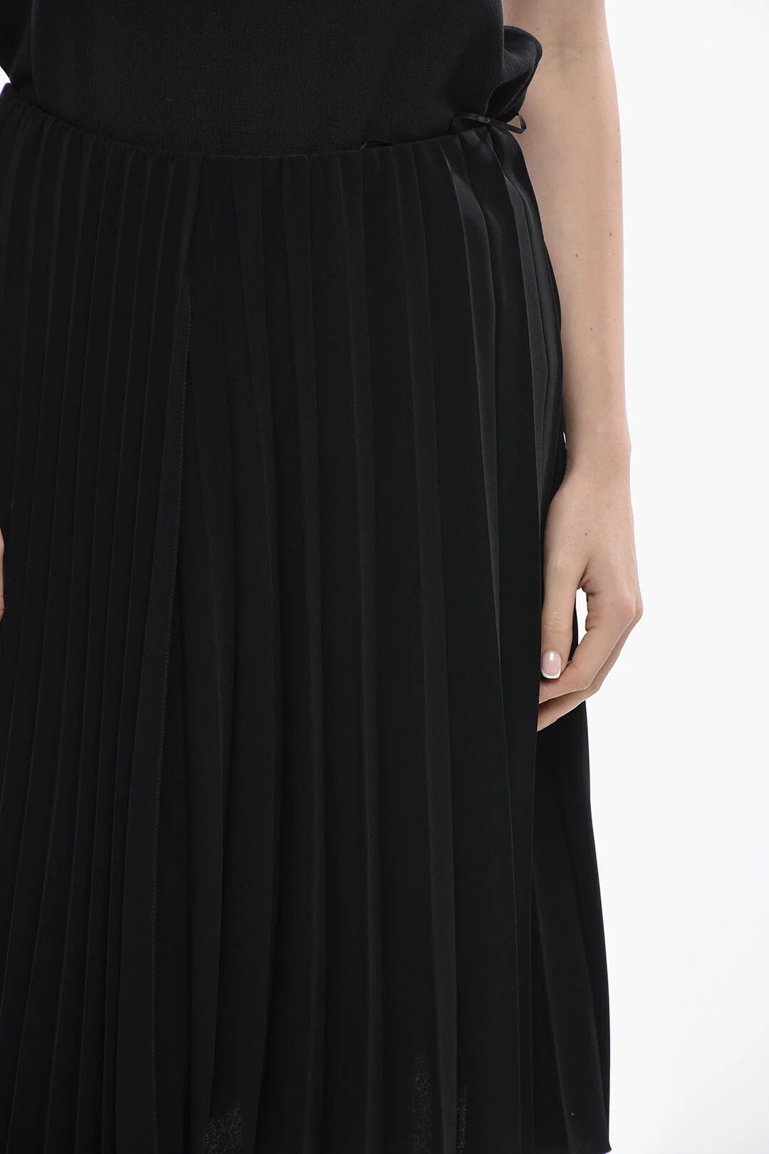 Saint Laurent Paris og1mm0326 Asymmetric Pleated Circle Skirt in Black Size 27" / US 4 / IT 40 - 3 Thumbnail