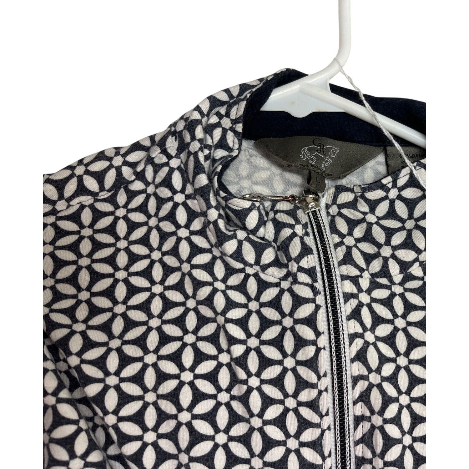 Other Goodrider Womens Geometric Zip-Up Equestrian Shirt Bamboo Bl Size L / US 10 / IT 46 - 7 Thumbnail
