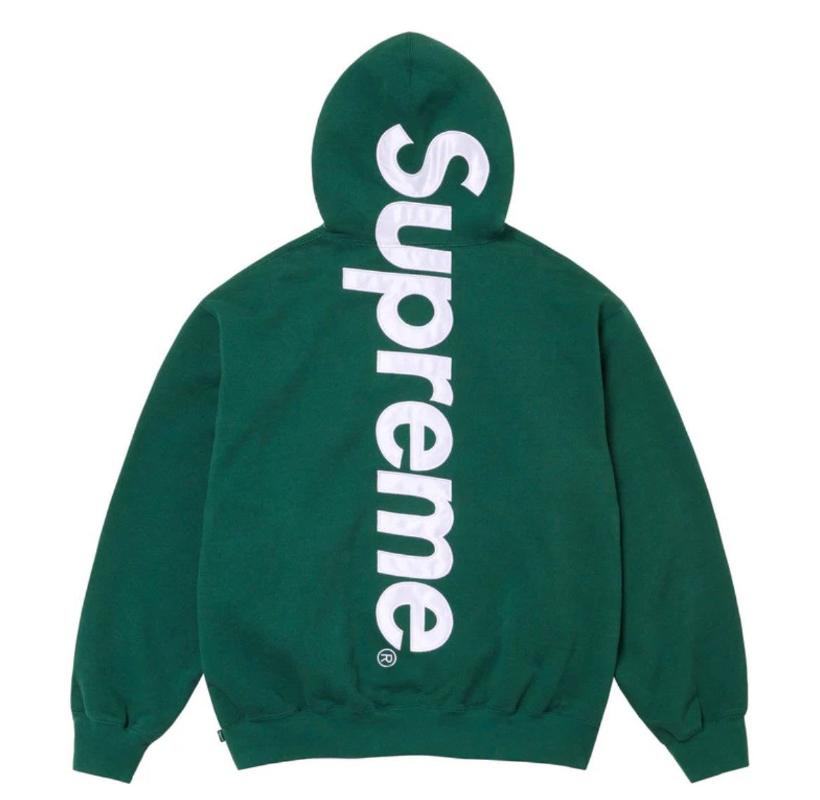 Supreme SUPREME SATIN APPLIQUE HOODED SWEATSHIRT GREEN FW24 Grailed
